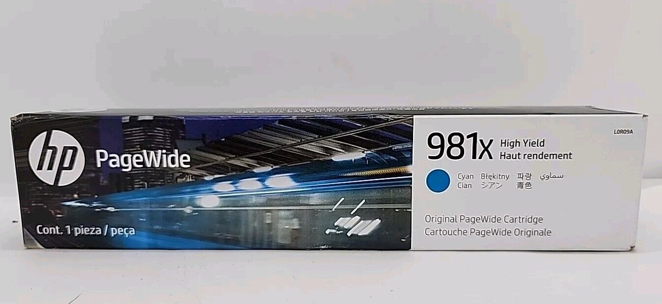 NEW Genuine HP 981X High Yield PageWide 556 586 Ink Cartridge Cyan LORO9A 
