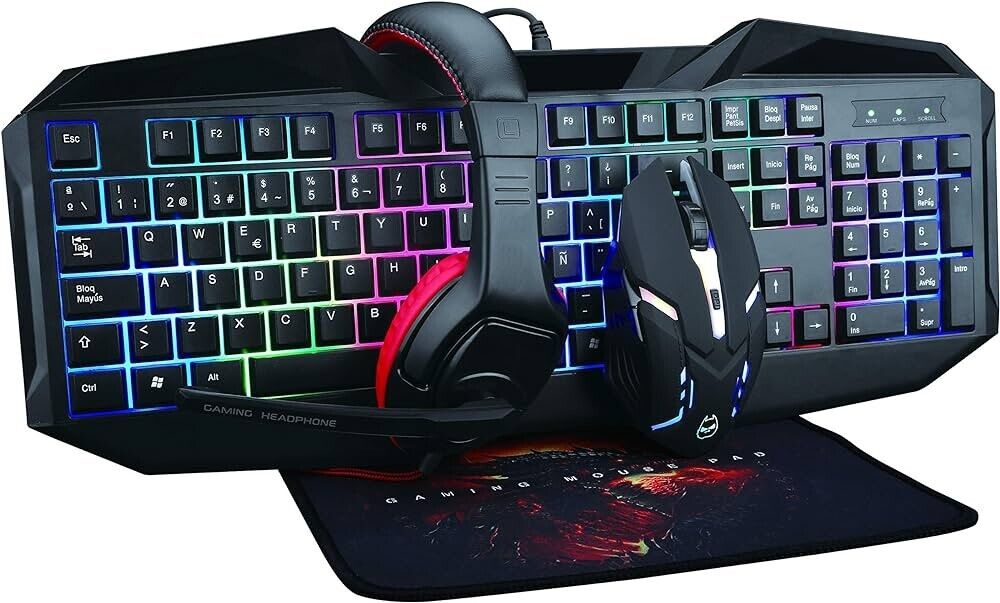 LVLUP 4 In 1 Gaming Kit - Keyboard - Mouse - Headset - Mousepad - NEW In Box