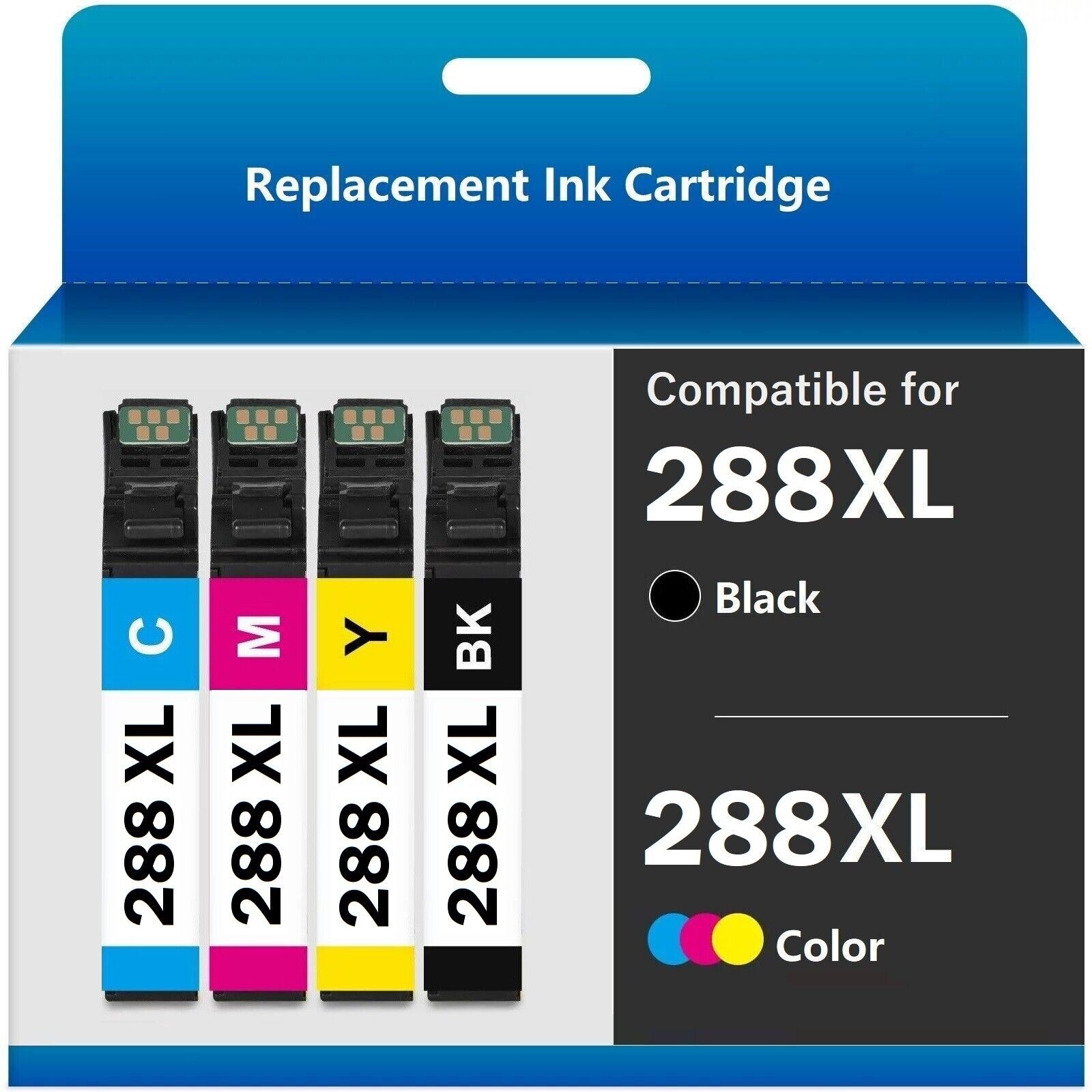 4 Pack Replacement Ink Cartridge T288XL 288 XL for Epson XP440 XP446 XP340 XP430