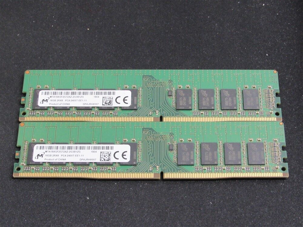  32GB (2 x 16GB) MICRON 2RX8 PC4-2400T Memory SERVER RAM PC4-2400T-EE1-11 TESTED