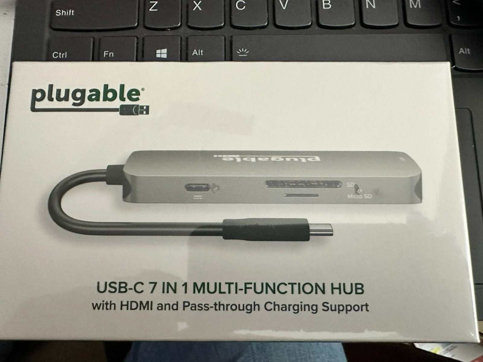 Plugable USB-C Hub 7-in-1, Driverless USB C Hub Compatible with Mac, Windows, Ch