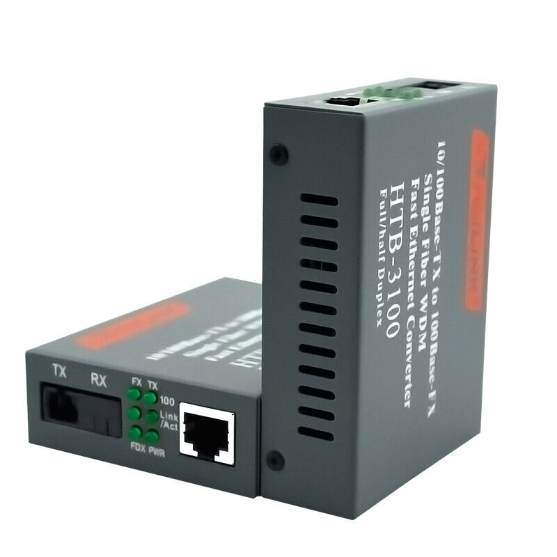 Premium 100Mbps ethernet to fiber optic media converter, SC 1Pair