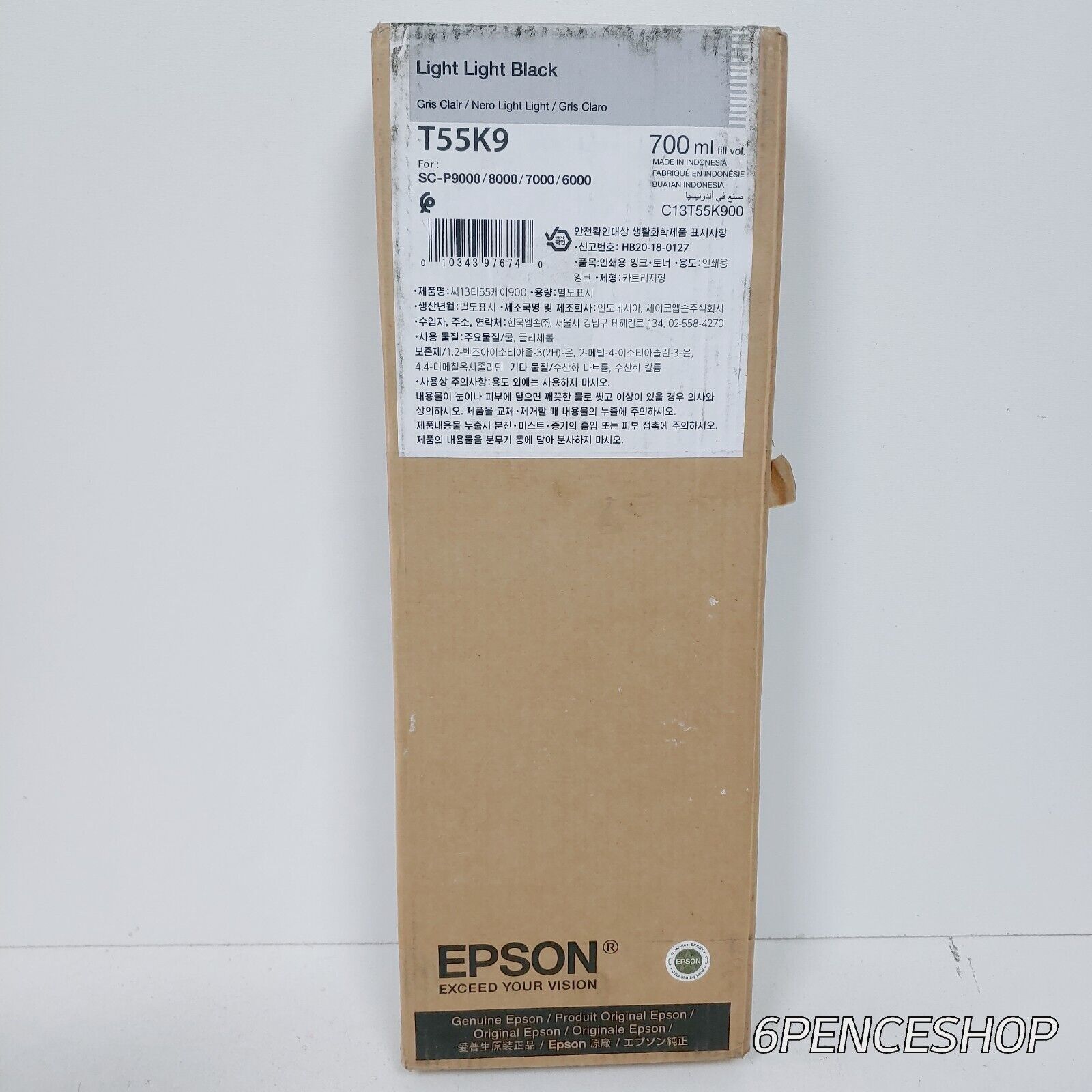 *Imperfect Box Exp. 04/2025* Epson T55K9 Light Light Black Ink C13T55K900 700ml