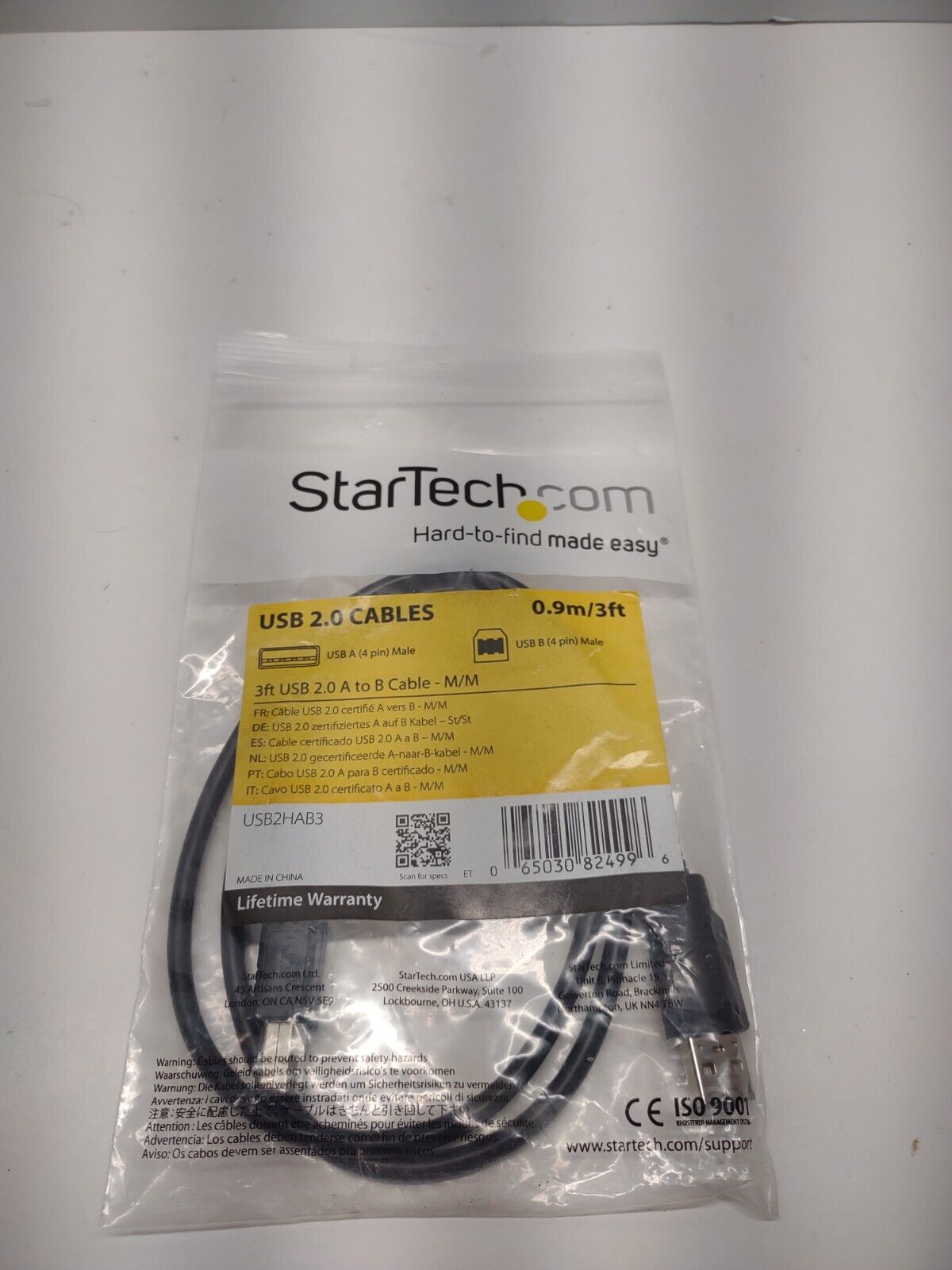 StarTech USB2HAB15 StarTech.com 3 ft USB 2.0 A to B Cable - M/M - USB - 