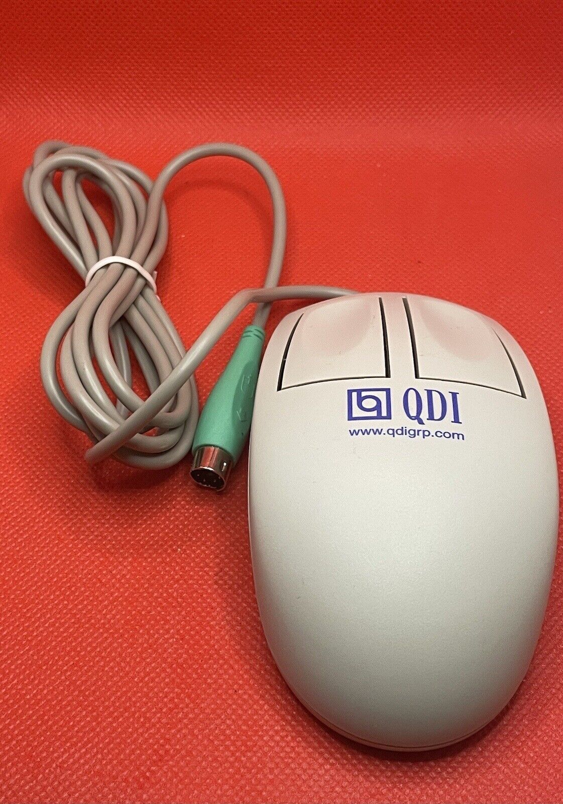 Logitech PS/2 Mouse MS-60 White Ball Advertising QDI Computing Vintage