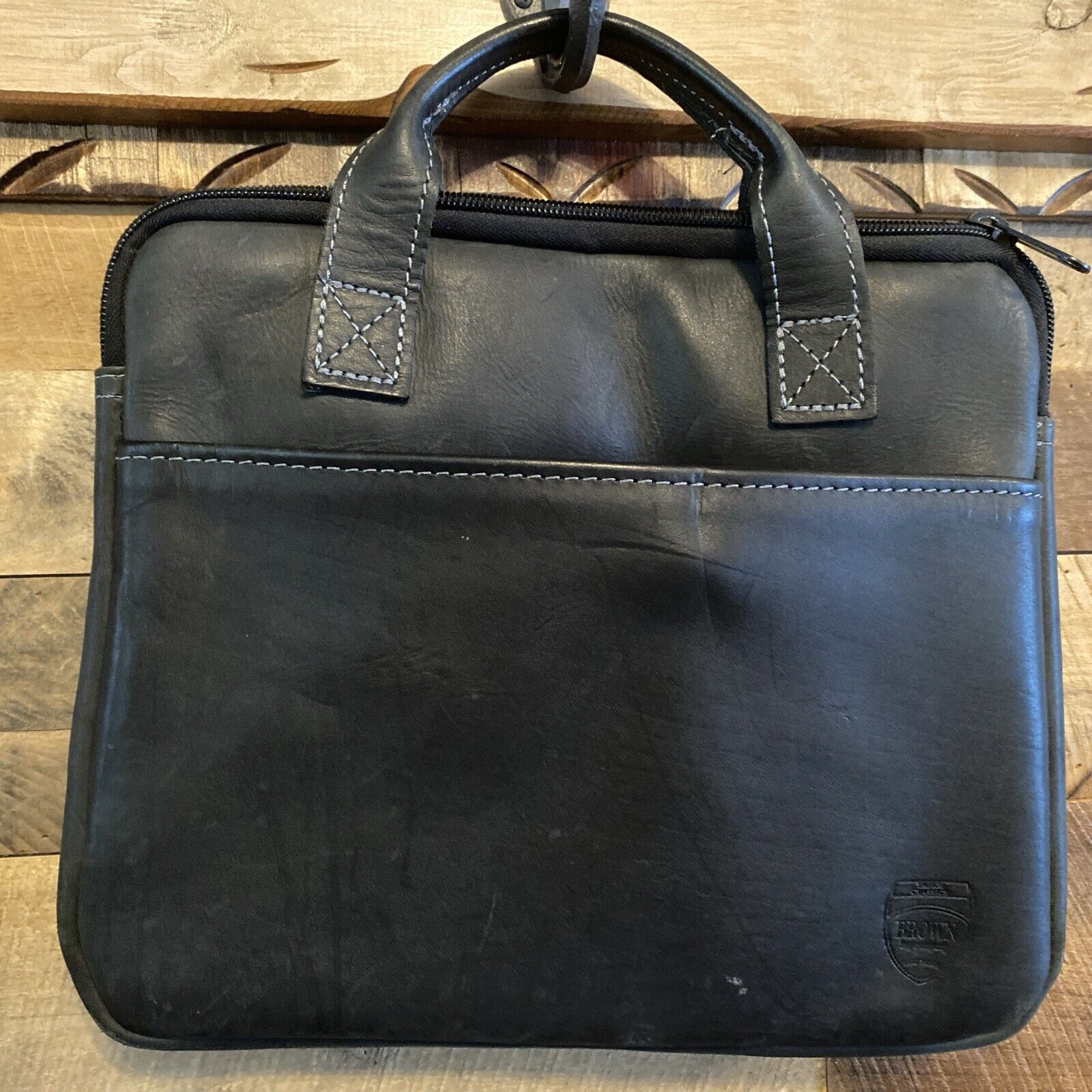 Brown Bag Company Portfolio/Laptop 100% Leather Case Black Tahoe Classics