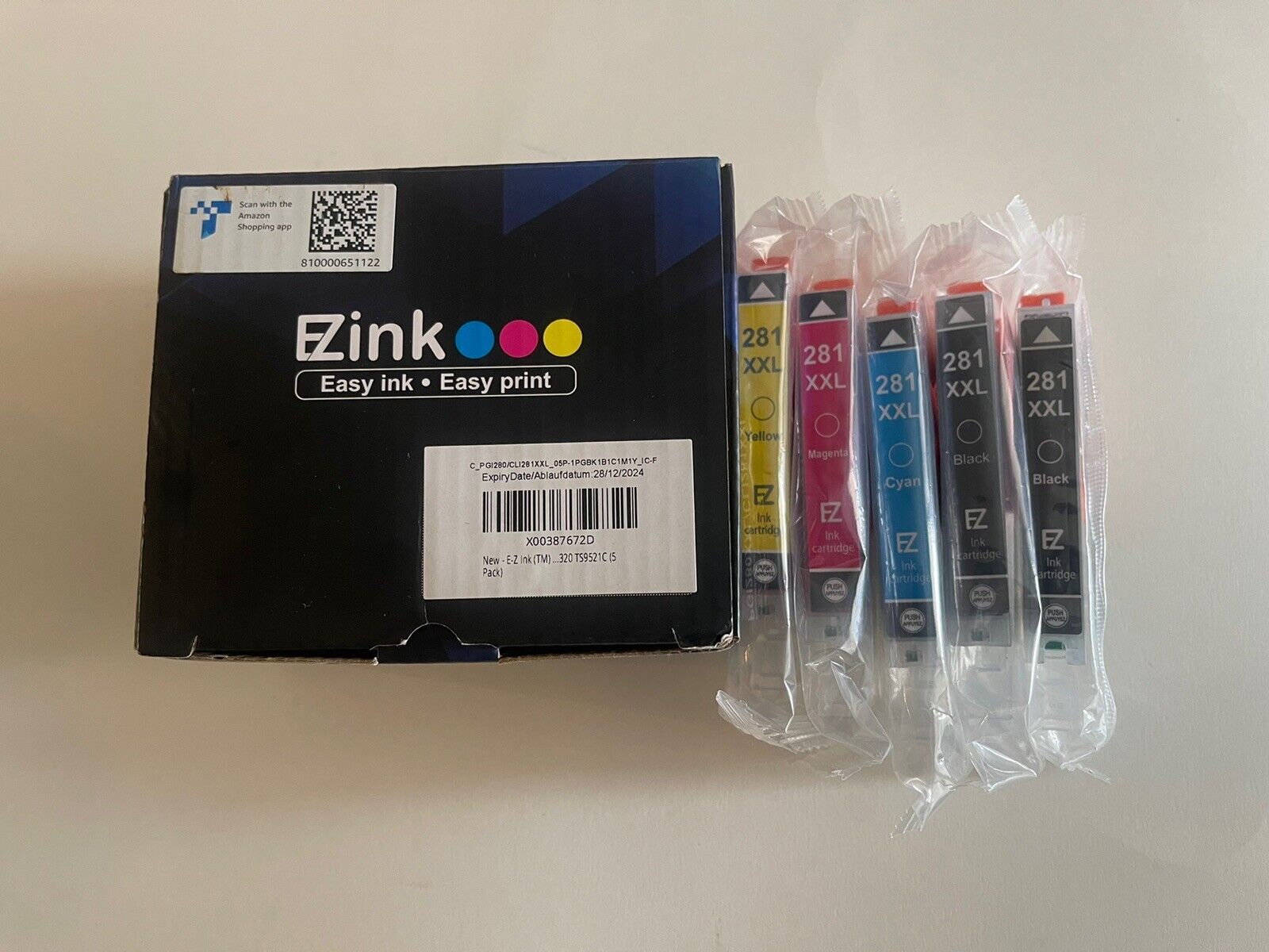 EZink Easy Print PGI280XXL CLI281XXL 5 Pack Ink Cartridges