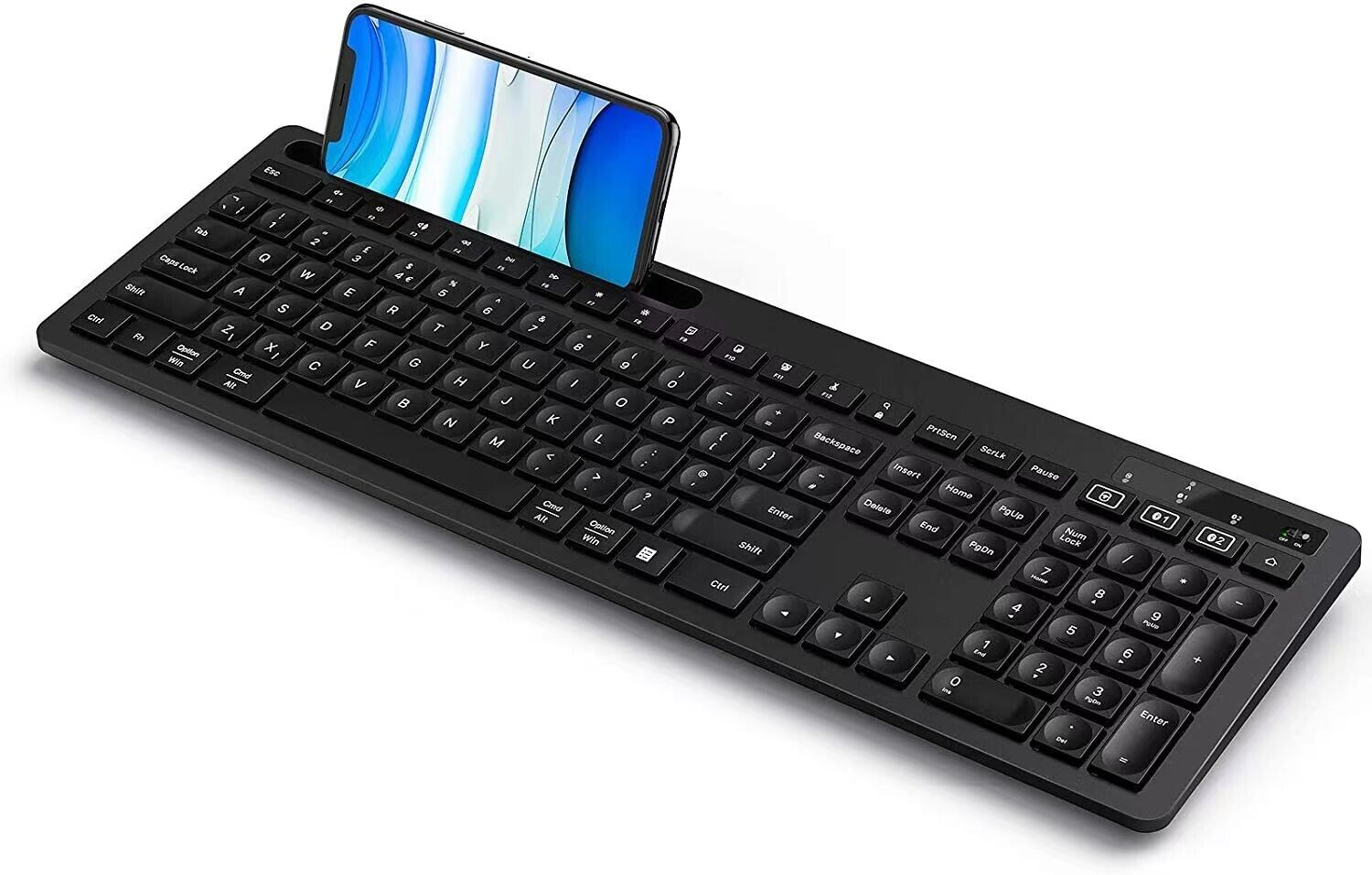 2.4G & Bluetooth Keyboard with Phone Holder -- Seenda wireless keyboard features