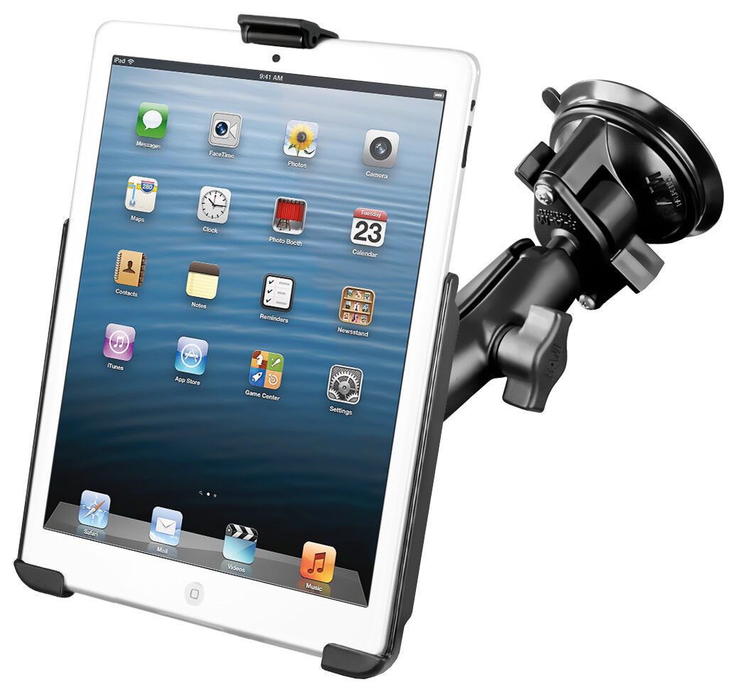 RAM Suction Cup Mount for iPad mini 4 & 5, Use W/O Case or Sleeve, US Made