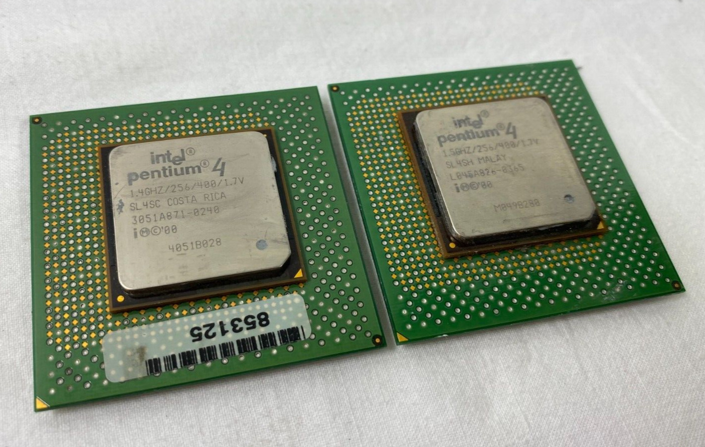 2X Intel SL4SC SL4SH P4 1.4-1.5GHz/256/400/1.7V Costa Rica Malay Socket 423 CPUs