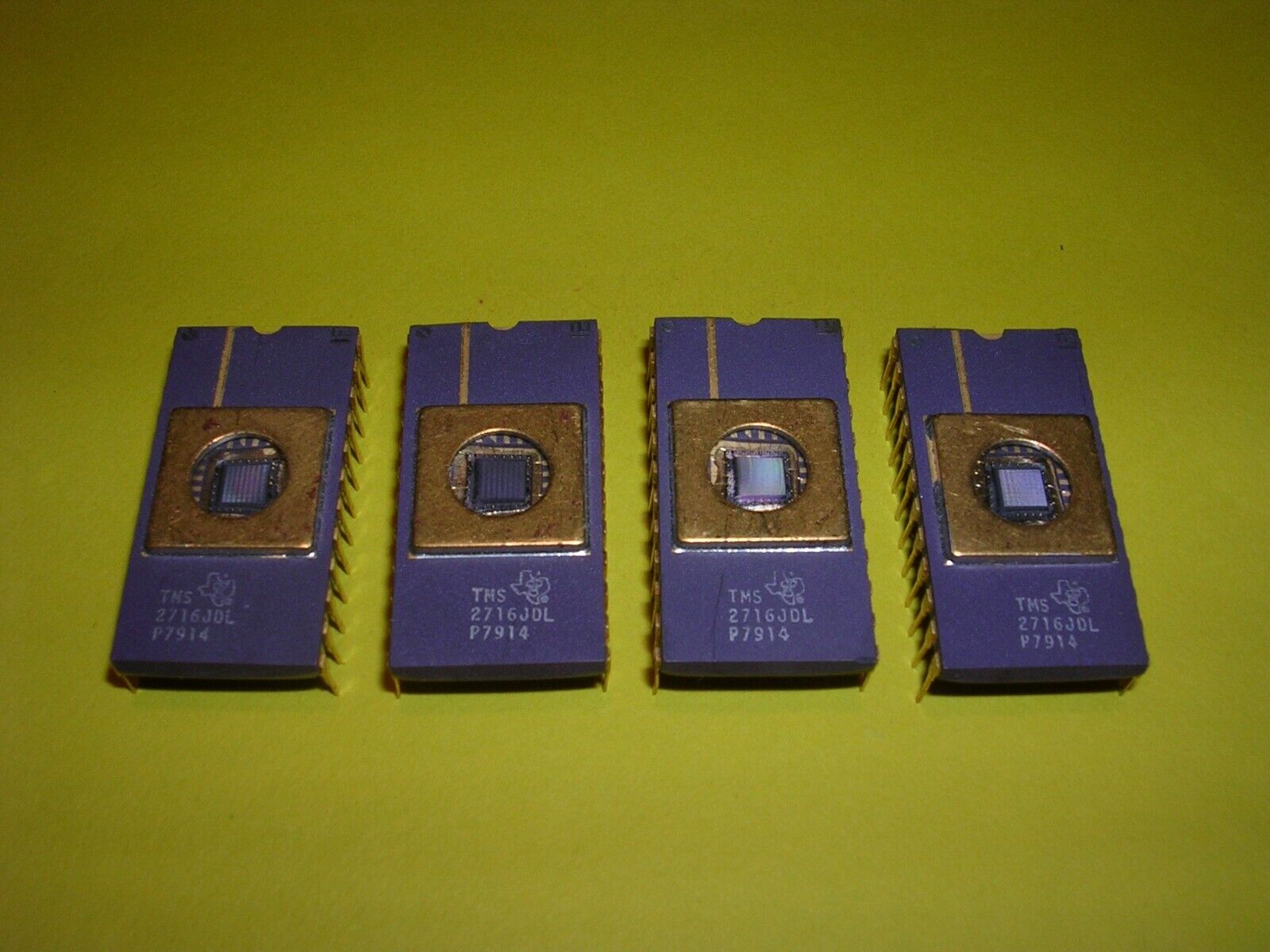 Four (4) Texas Instruments (TI) TMS2716JDL EPROM Chips (Intel 2716 / C2716)
