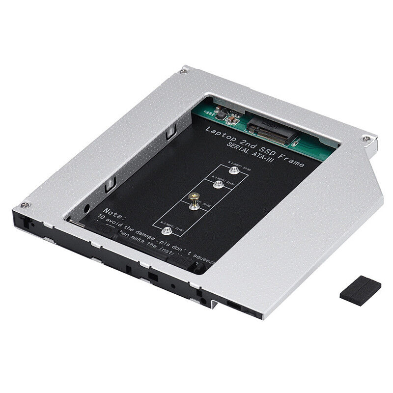 2nd Drive Caddy M.2 NGFF SSD to SATA for Laptop 9.5mm DVD-ROM DVD Optical Bay