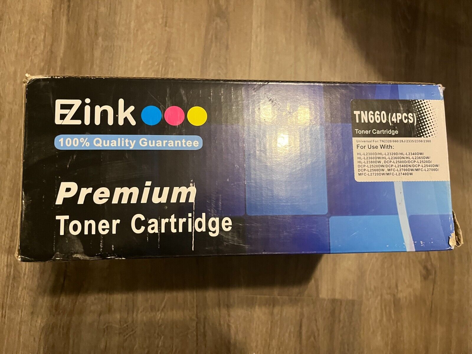 4-Pack EZink TN660 Black Premium Toner Cartridge Fit/For Brother Models