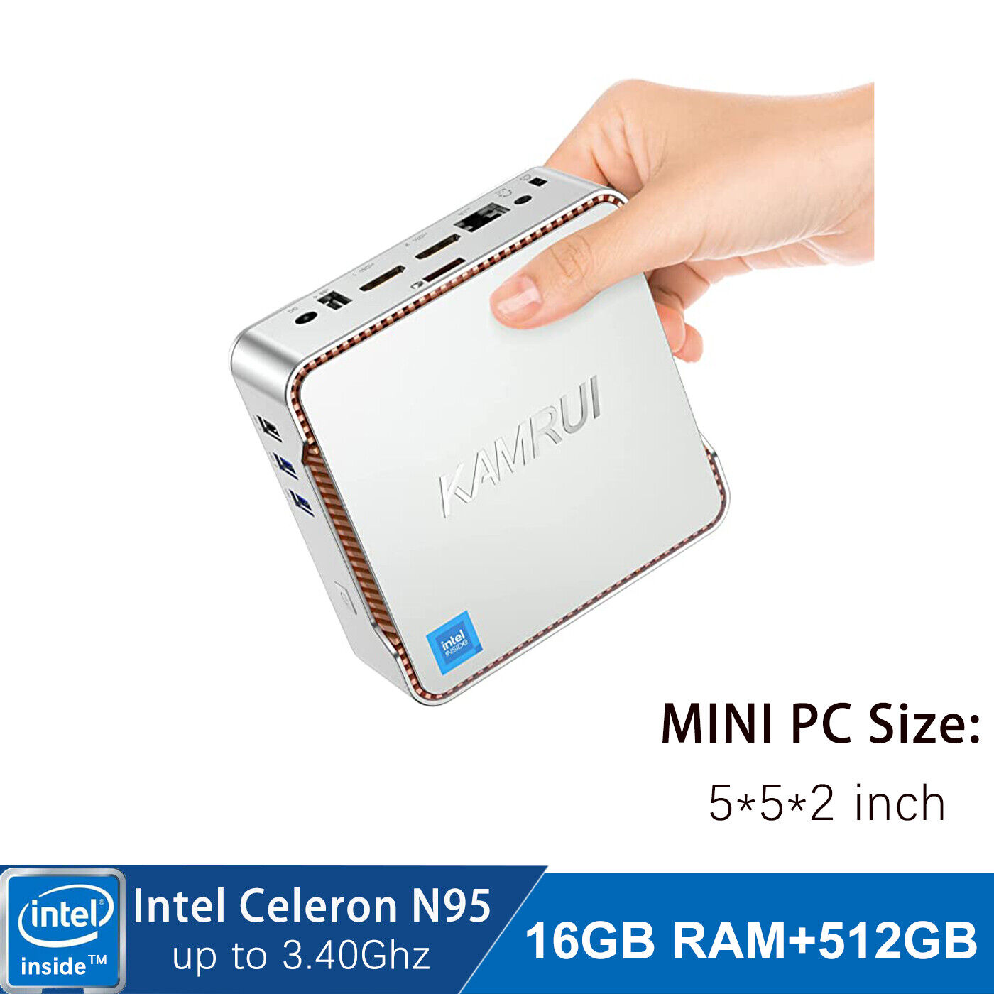 KAMRUI 4K Mini PC Intel 12th Process 16GB RAM+512GB SSD 5G WIFI BT4.2 Windows 11