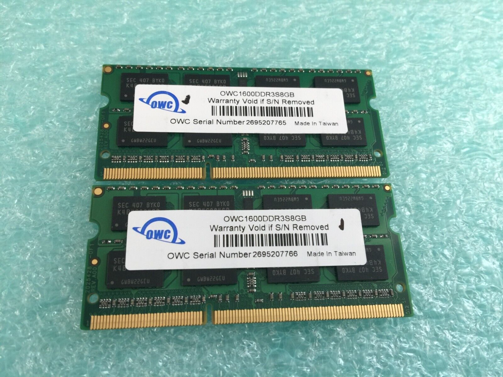 OWC 16GB(2 x 8GB) OWC1600DDR3S8GB PC3-12800 1600MHz DDR3 SODIMM Laptop RAM R578