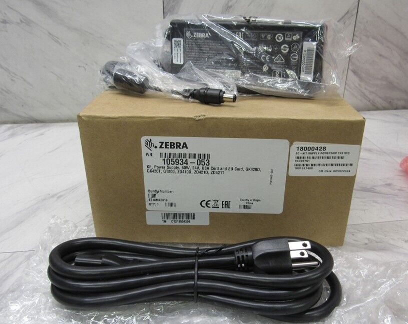 Genuine Zebra 60W 24V - 105934-053 Power Supply for GK420D GK420T GT800 ZD410D