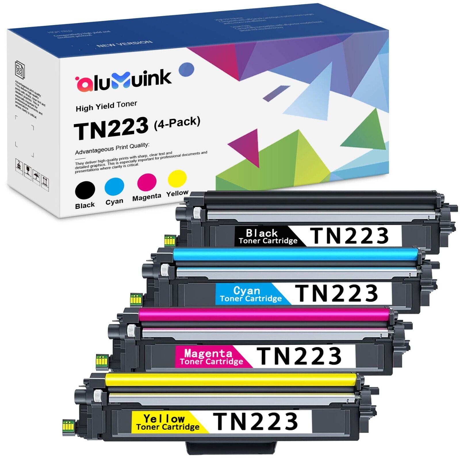 4PK TN223 Toner Replacement for Brother TN223 TN227 MFC-L3770CDW (BK/C/M/Y)