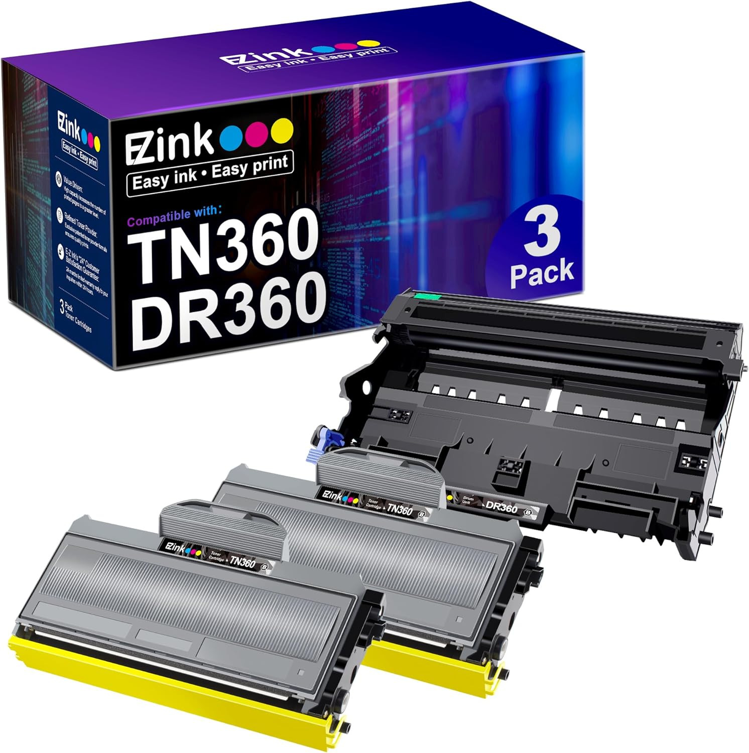 E-Z Ink (TM Compatible Toner Cartridge & Drum Unit Replacement for Brother TN360