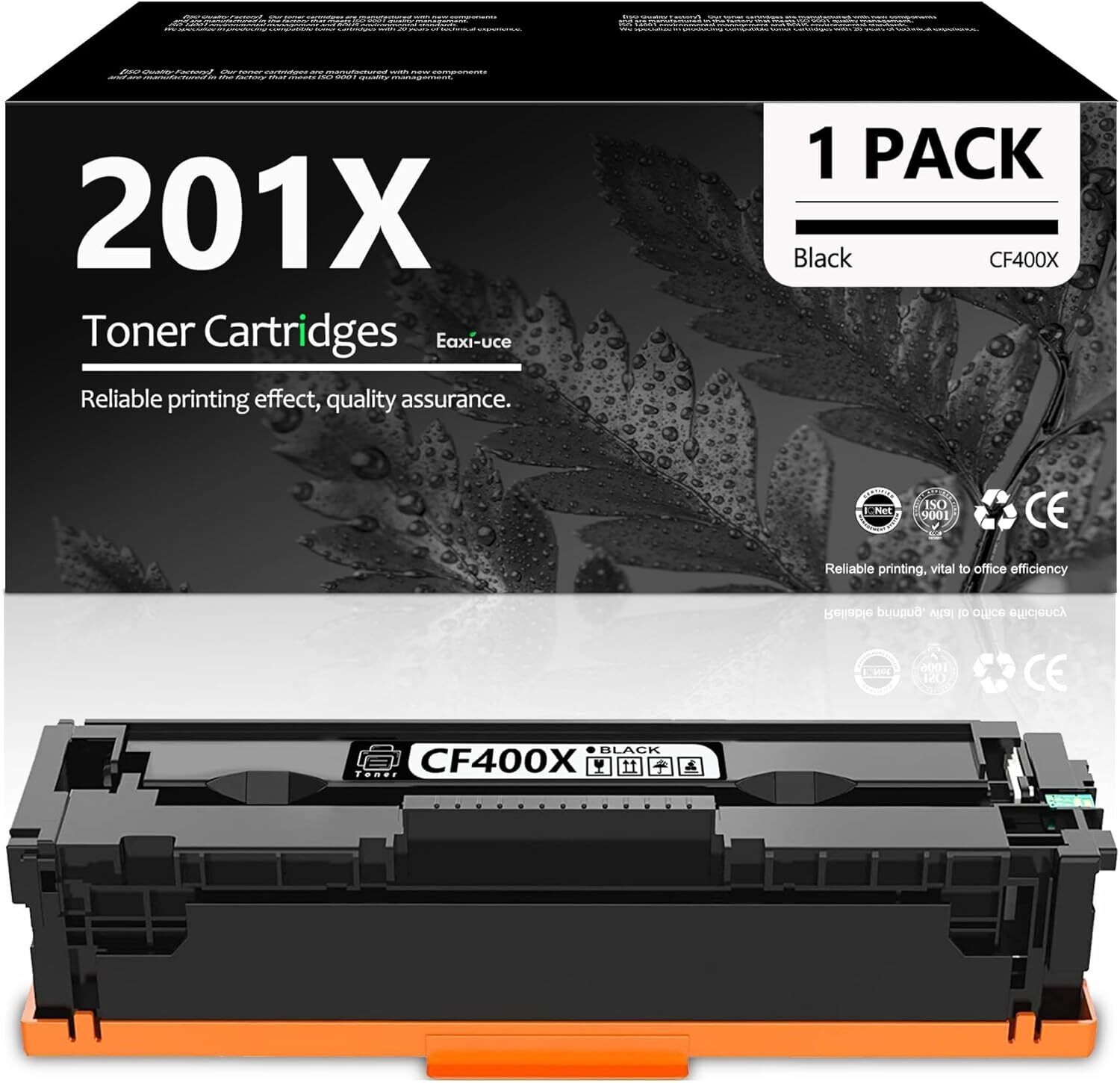 201X Toner Cartridge High Yield (with Chip) Replacement for HP 201A, 1 Black