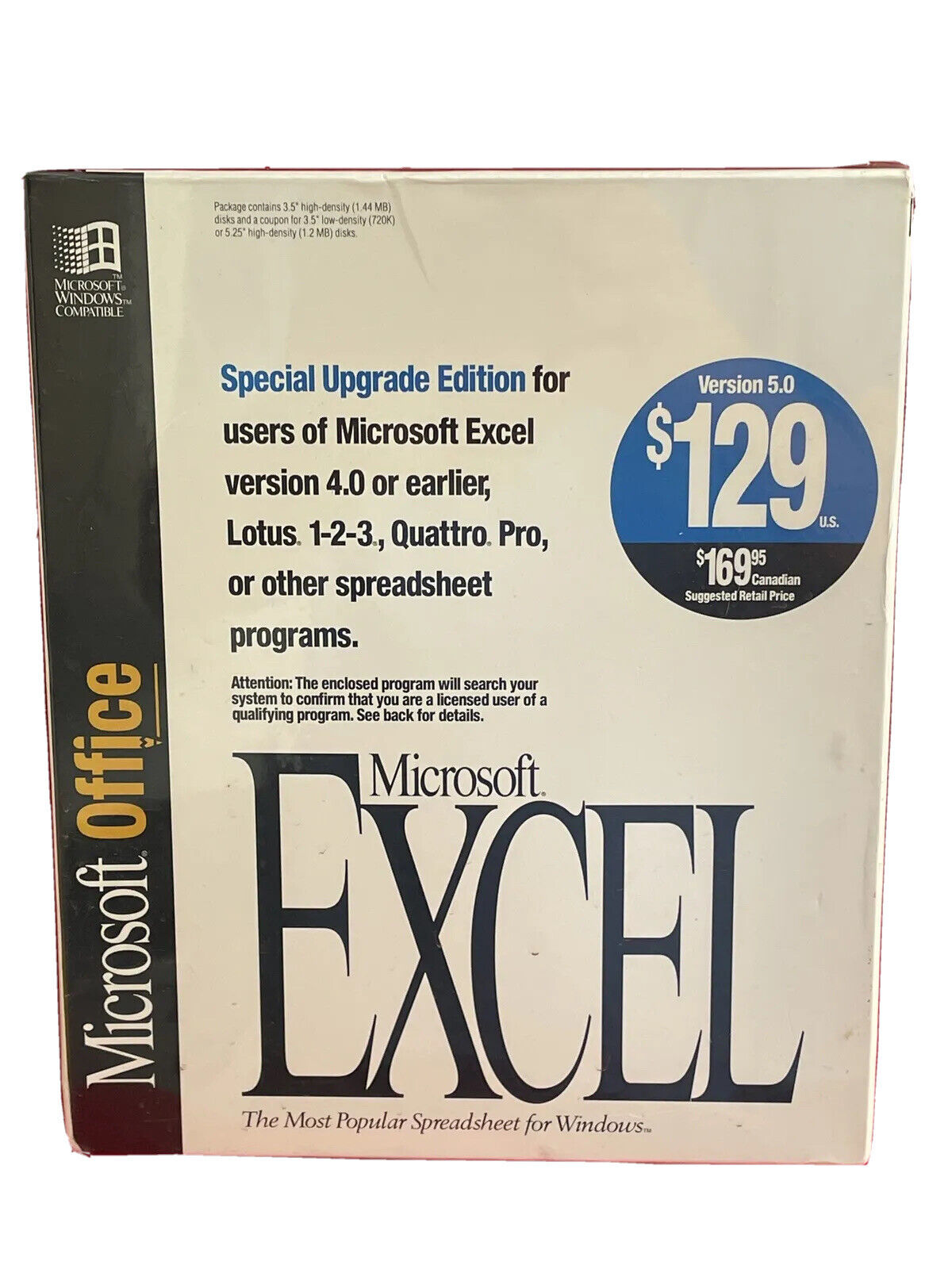 Microsoft Excel 5.0 Upgrade Edition for Windows 3.1 on 3.5