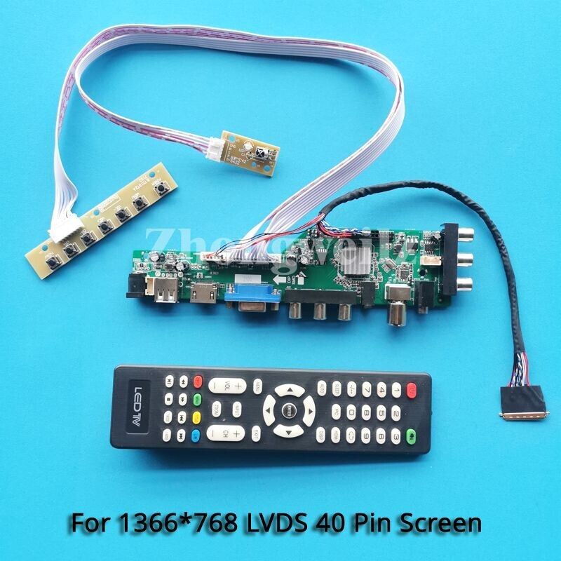 For LP140WH2-TLN1/TLS1 1366x768 HDMI+AV+USB 40Pin LVDS DVB-T2/C Driver Board Kit