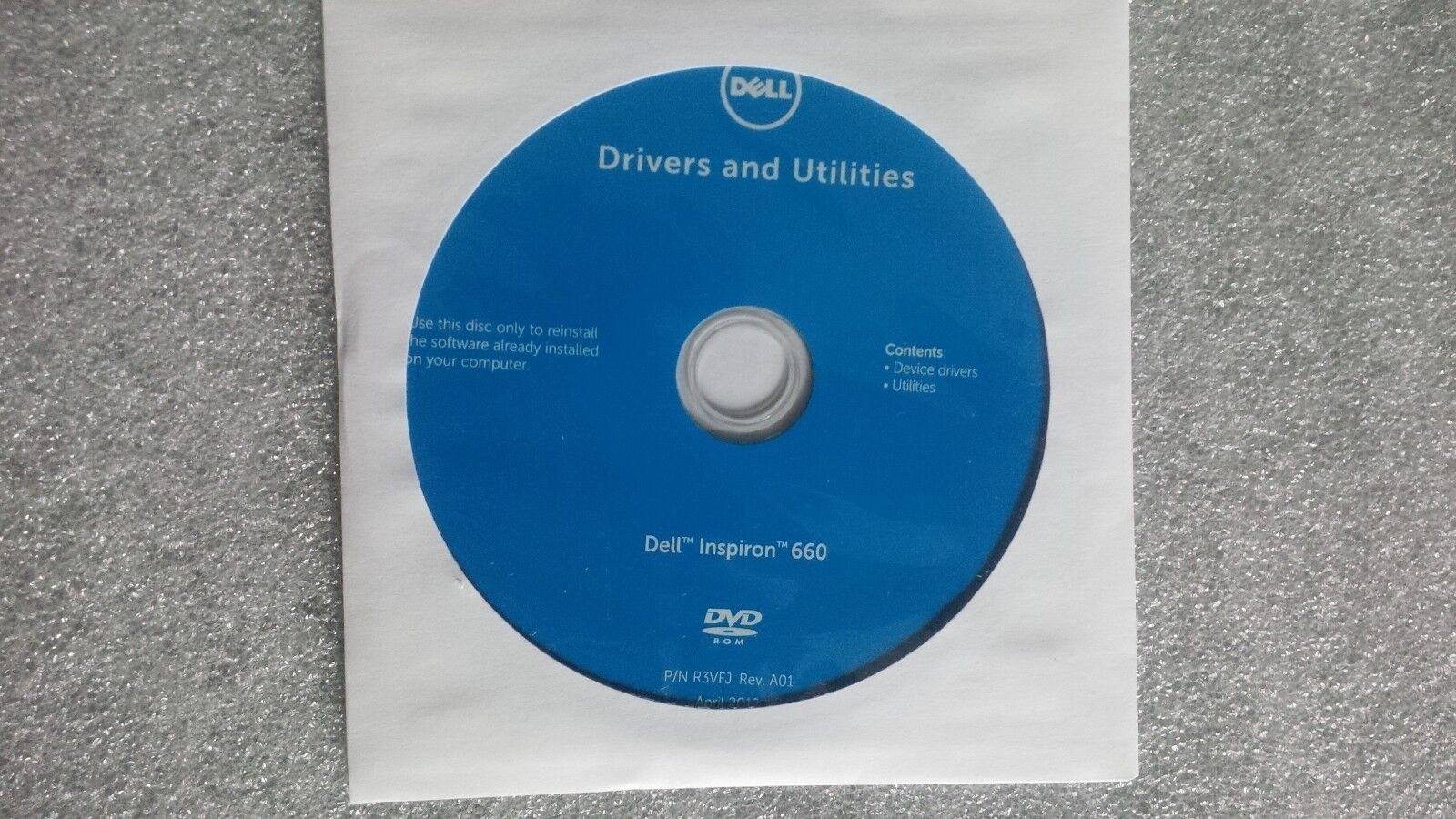 Brand New Sealed Dell Drivers and Utilities Inspiron 660 Resource CD 0NF7NW