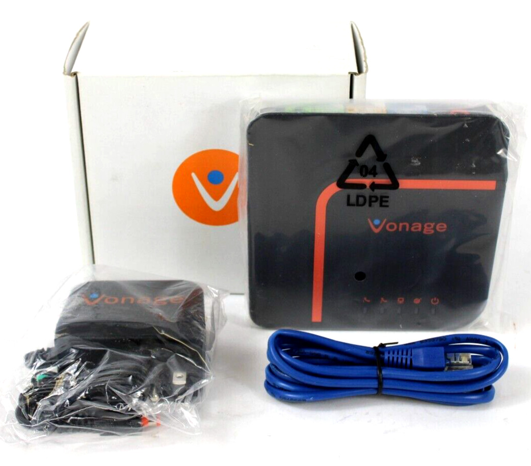 Vonage VDV22-VD Black Analog Phone Box with Power Adapter in box Router Complete