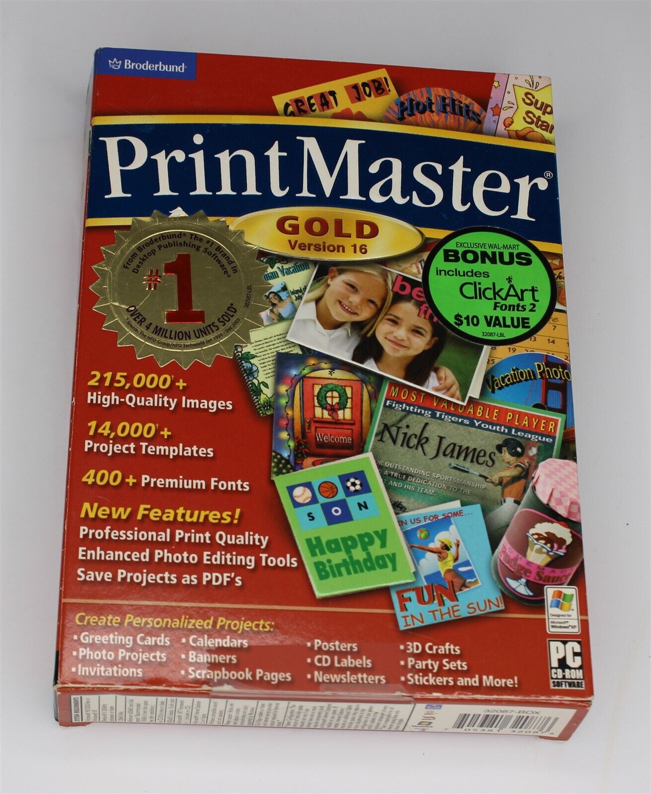 Broderbund Print Master Gold Version 16 Missing Program Disc Windows XP 98 2000