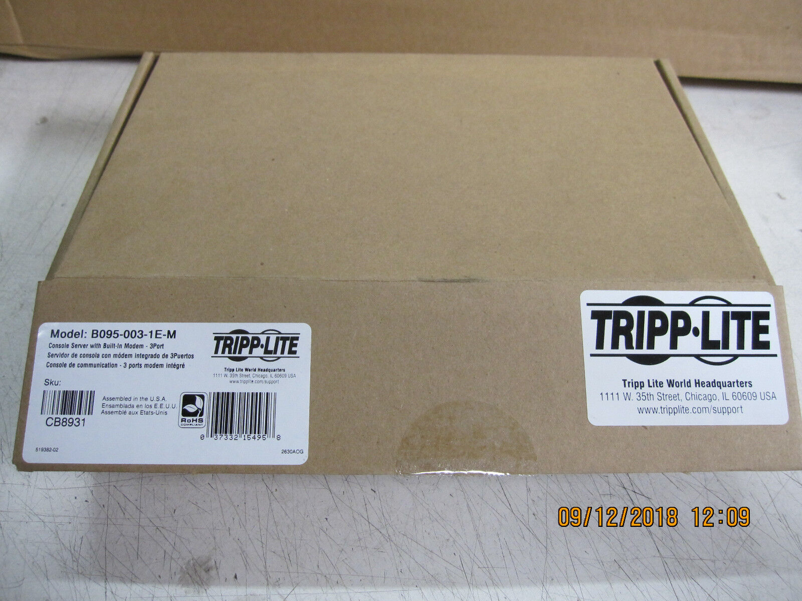New TRIPP-LITE  B095-003-1E-M 3-Port IP Serial Console Terminal Server w/ Modem 