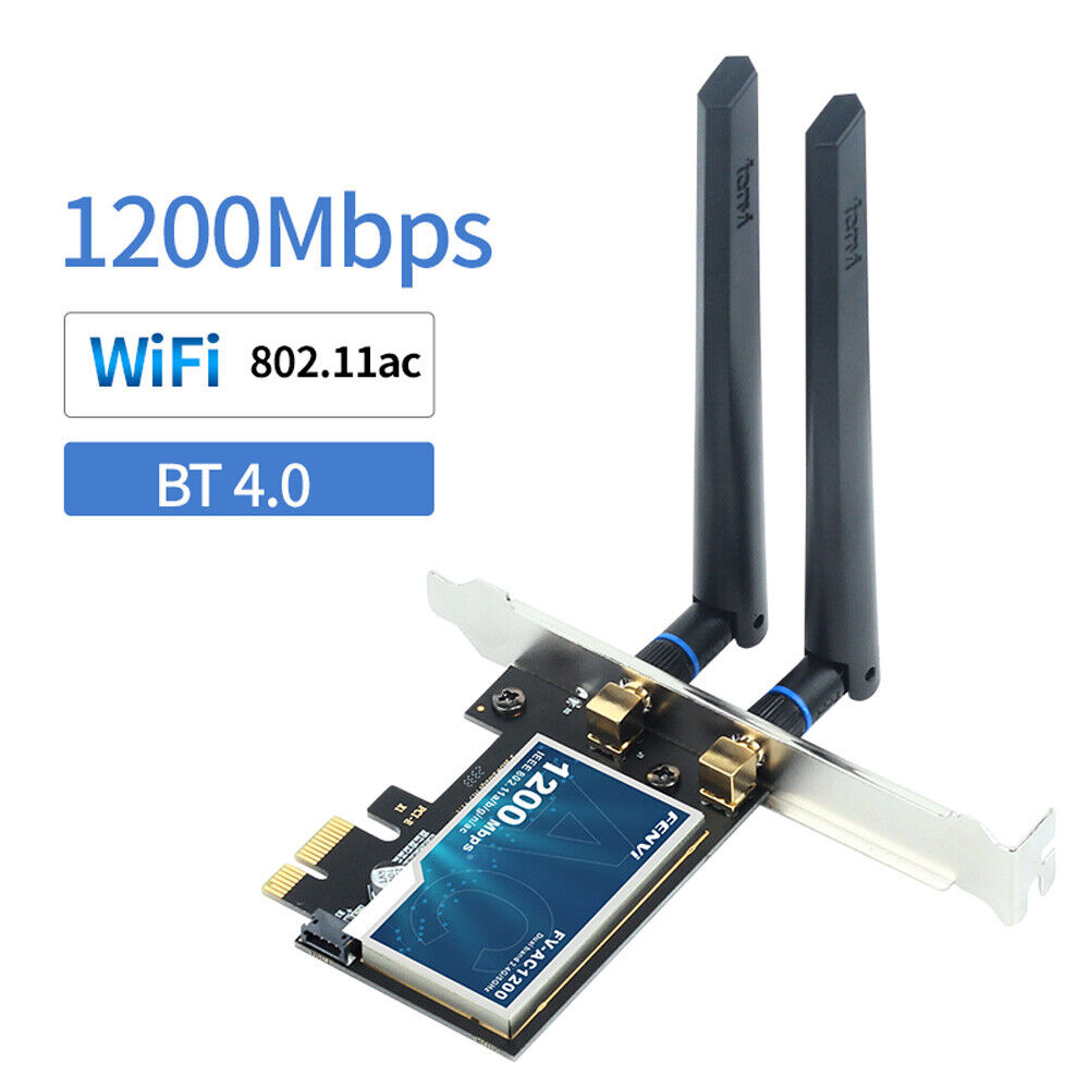 100pcs Dual Band PCIE WiFi Card 1200Mbps PCIe WiFi Adapter Bluetooth for Desktop