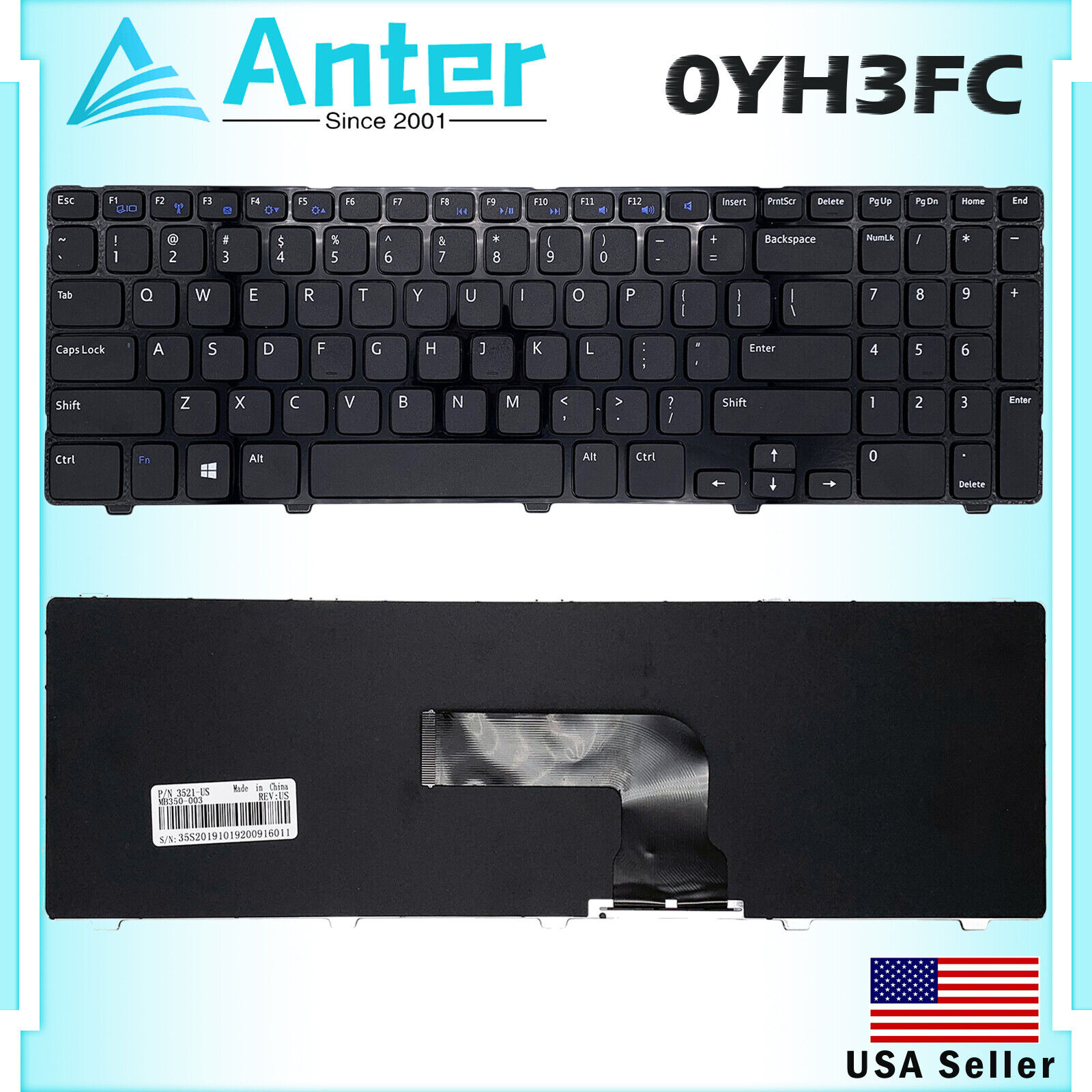 New US Keyboard For Dell Inspiron 15 3521 3531 3537 5521 5528 5537 5535 M531R