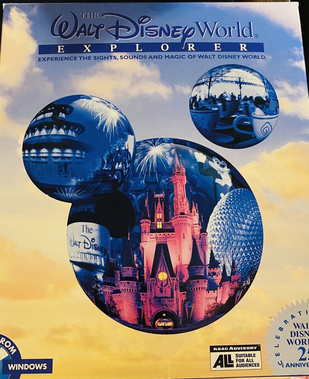 Vintage The Walt Disney World Explorer 25th Anniversary 1996 PC Very Clean