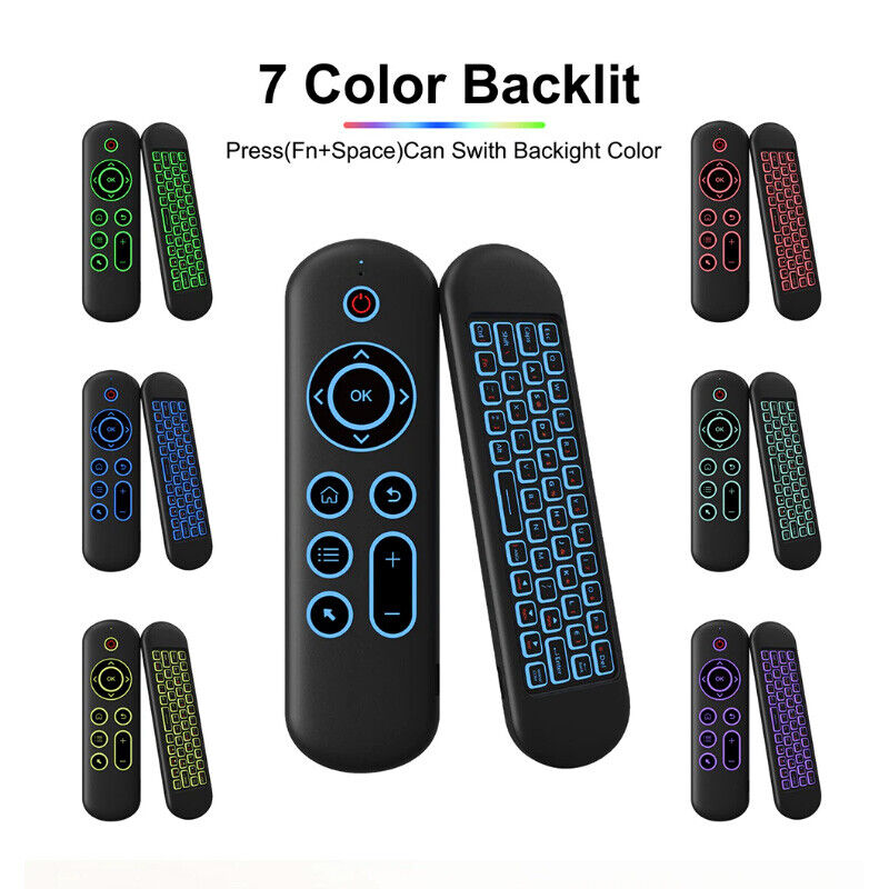 Universal 2.4G USB/Bluetooth Air Mouse Color Backlight Keyboard Remote Control