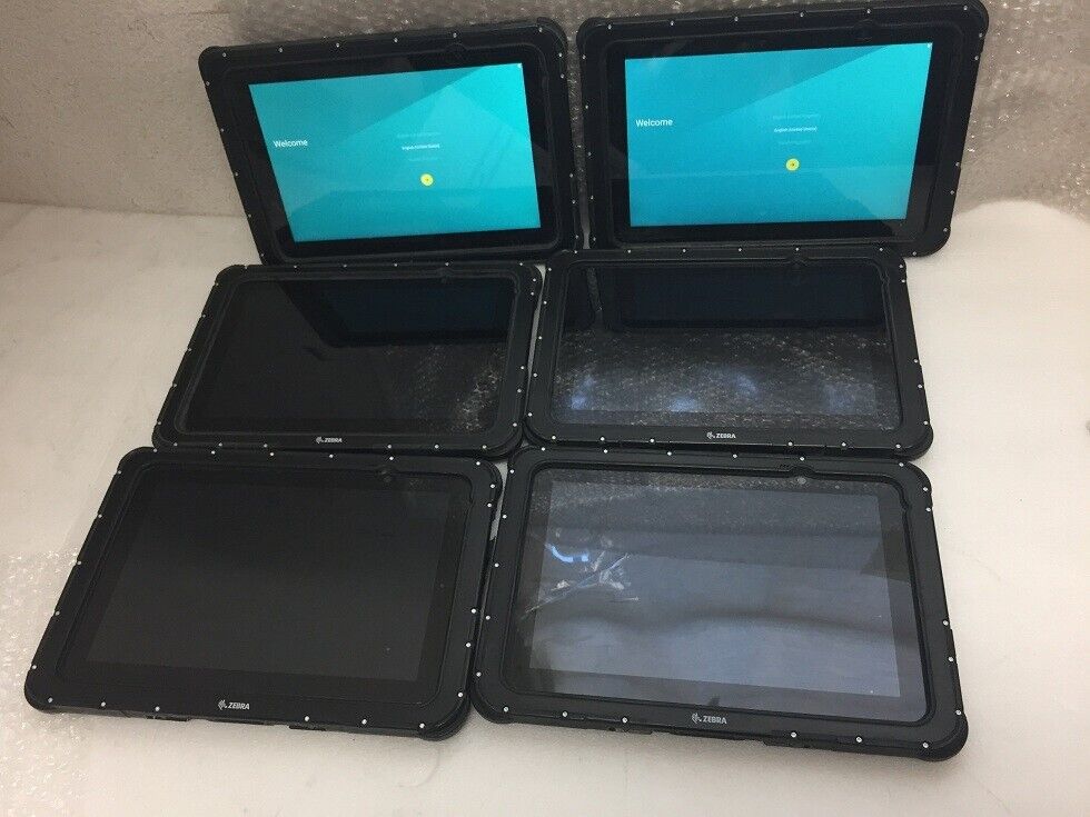 LOT OF 6 ZEBRA ET50PT RUGGED ANDROID 10.1 SCREEN