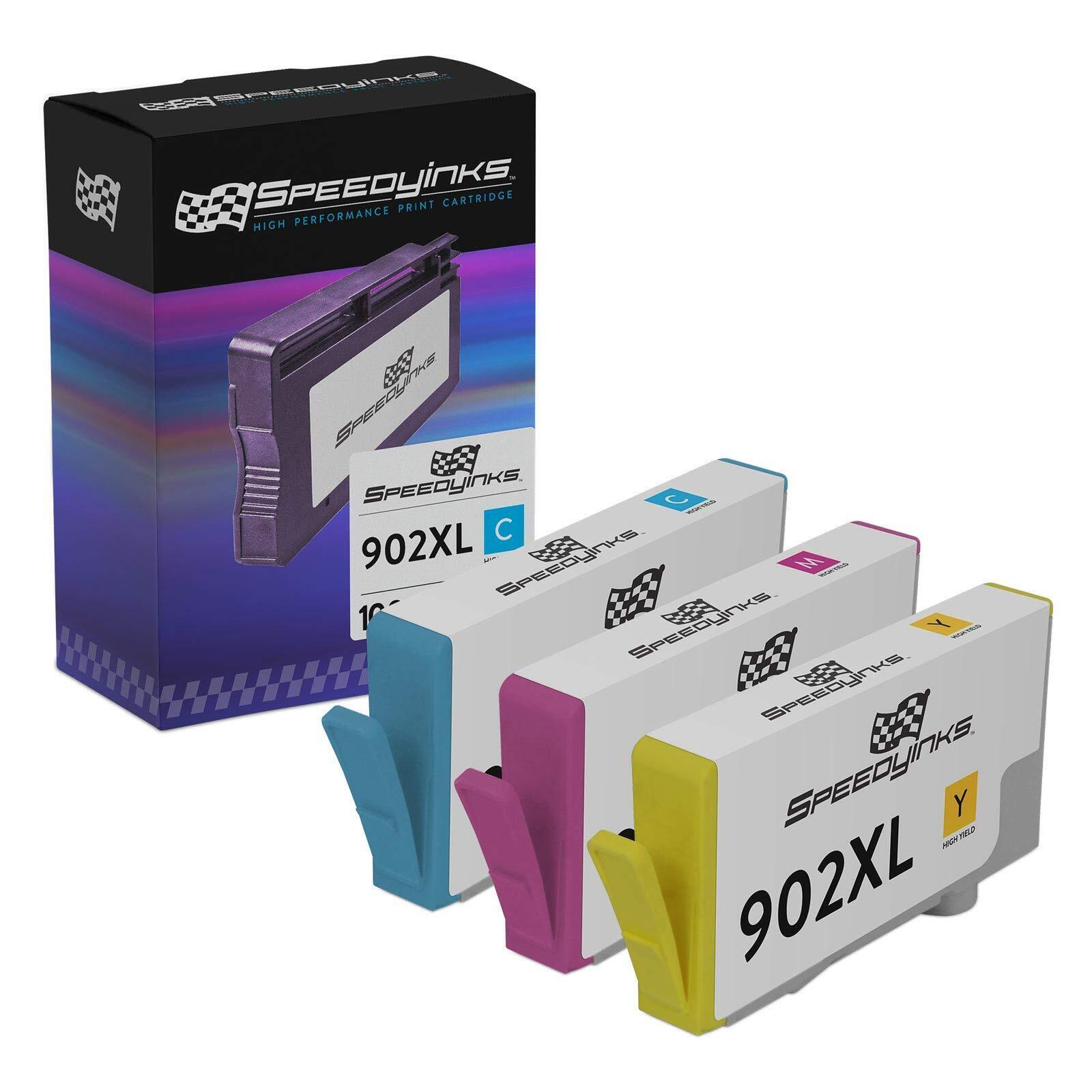 SPEEDYINKS 3PK Replacement for HP 902xl 902 XL Cyan Magenta Yellow Ink Cartridge