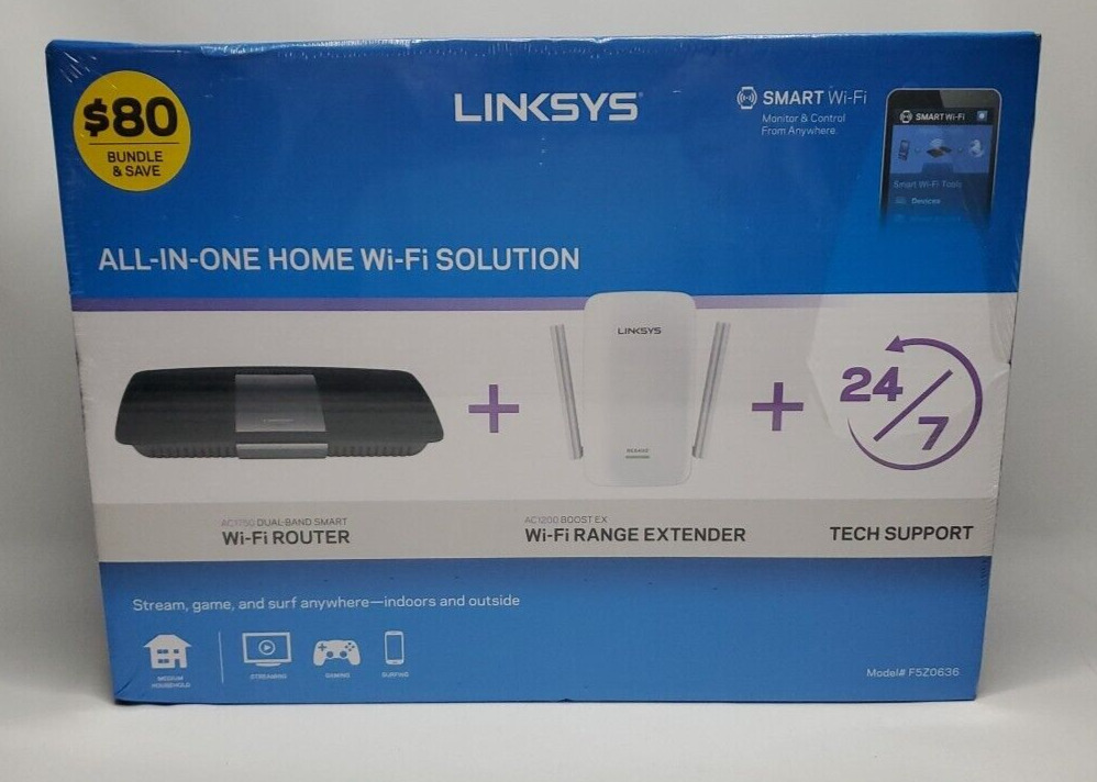 Linksys F5Z0636 All in One Home WiFi Solution AC1750 and AC1200 Extender