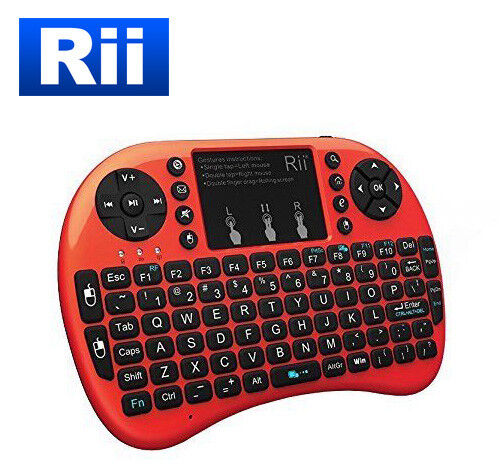 NEW Rii mini i8+ 2.4Ghz wireless RED keyboard WITH BACK-LIT for Smart TV PC
