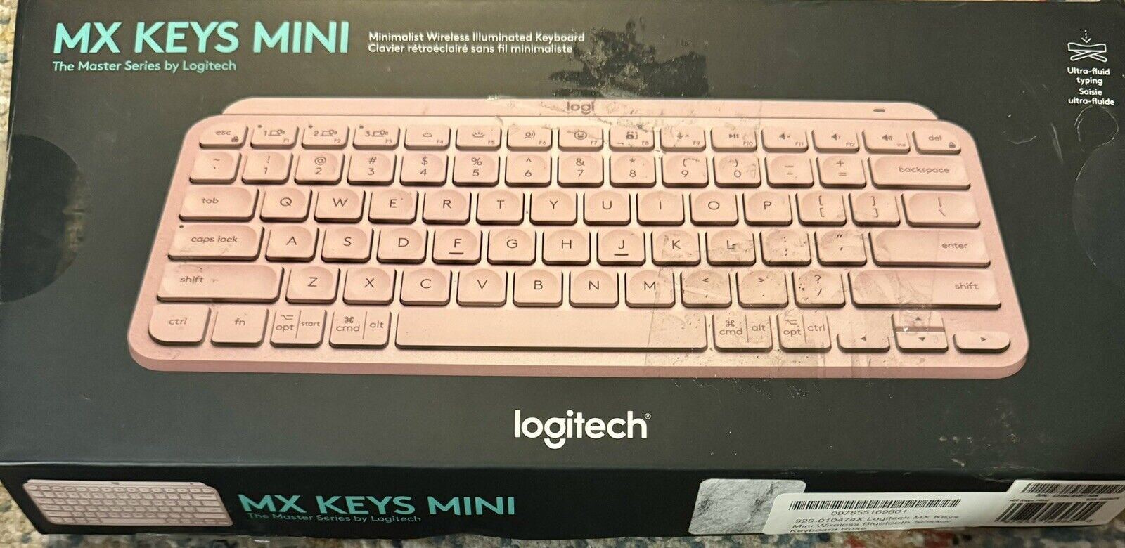 Logitech MX Keys Mini Minimalist Wireless Illuminated Keyboard, Bluetooth, Rose