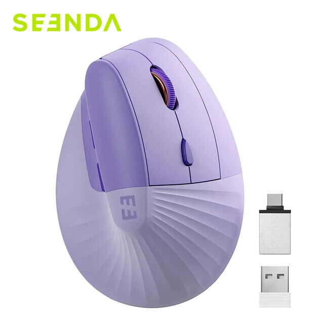 Seenda Vertical Wireless Mouse Type C Rechargeable Ergonomic USB & Type C Mice