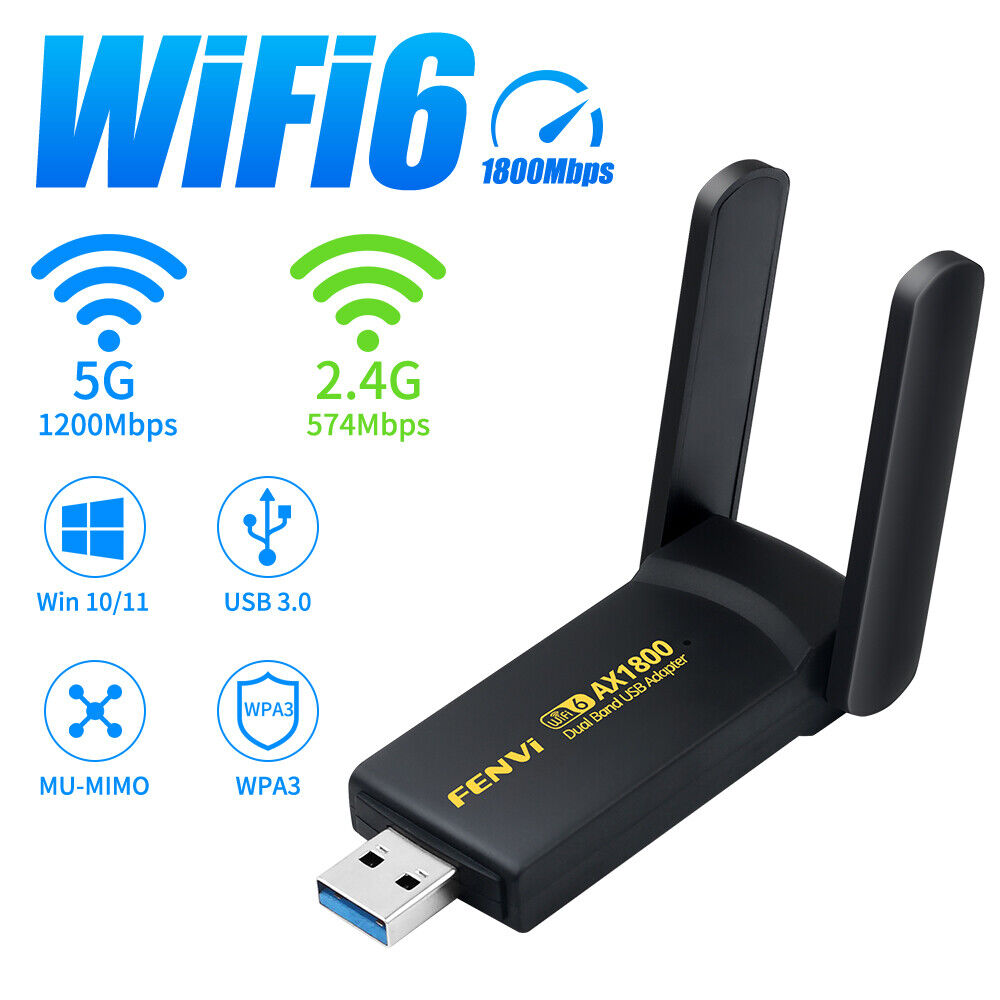 AX1800 WiFi 6 USB Adapter for Desktop PC Wireless Network Adapter with 2.4G 5GHz