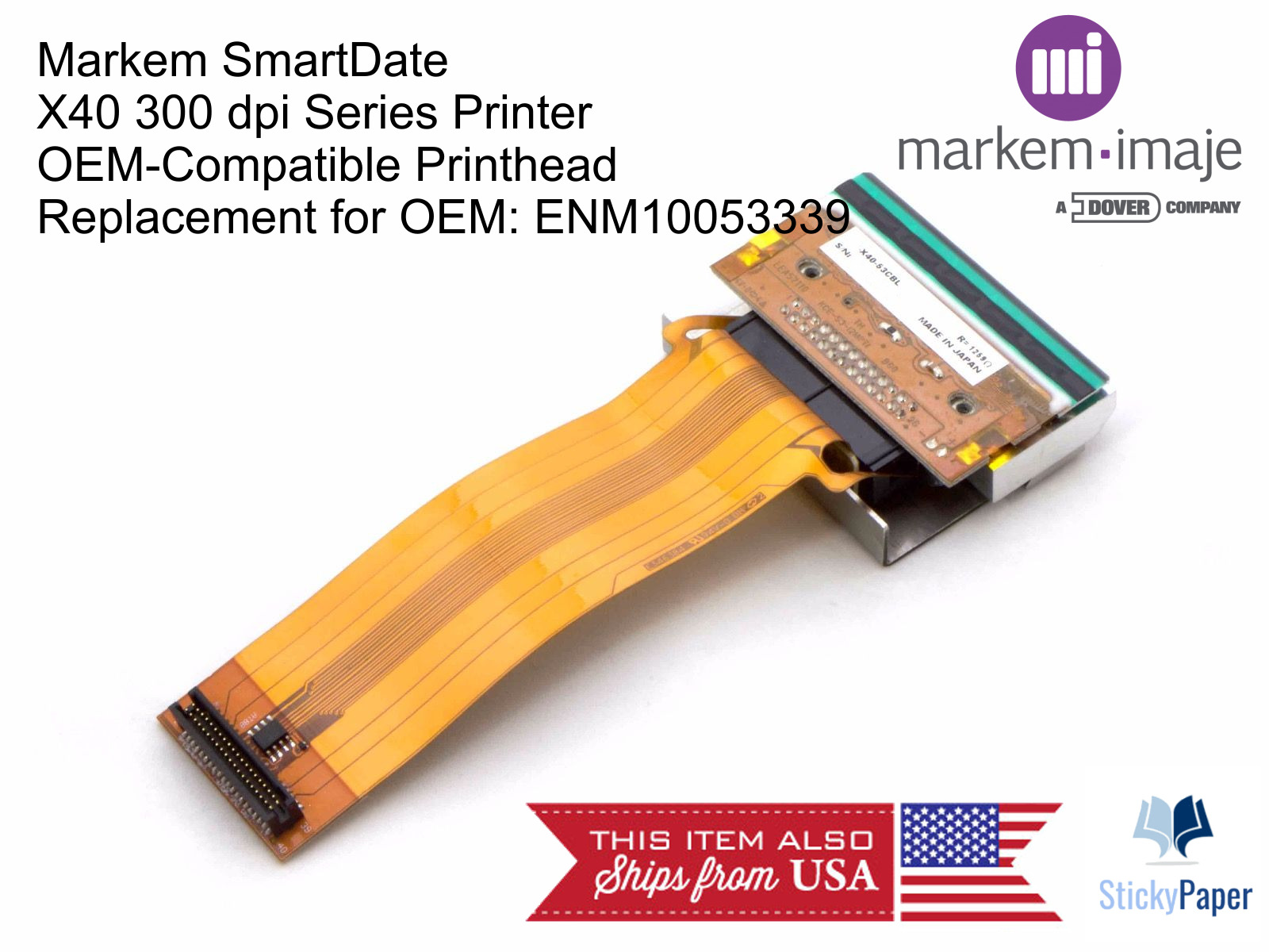 Markem SmartDate 53mm 5A / X40 (ENM10053339) OEM-Compatible 300 dpi Printhead
