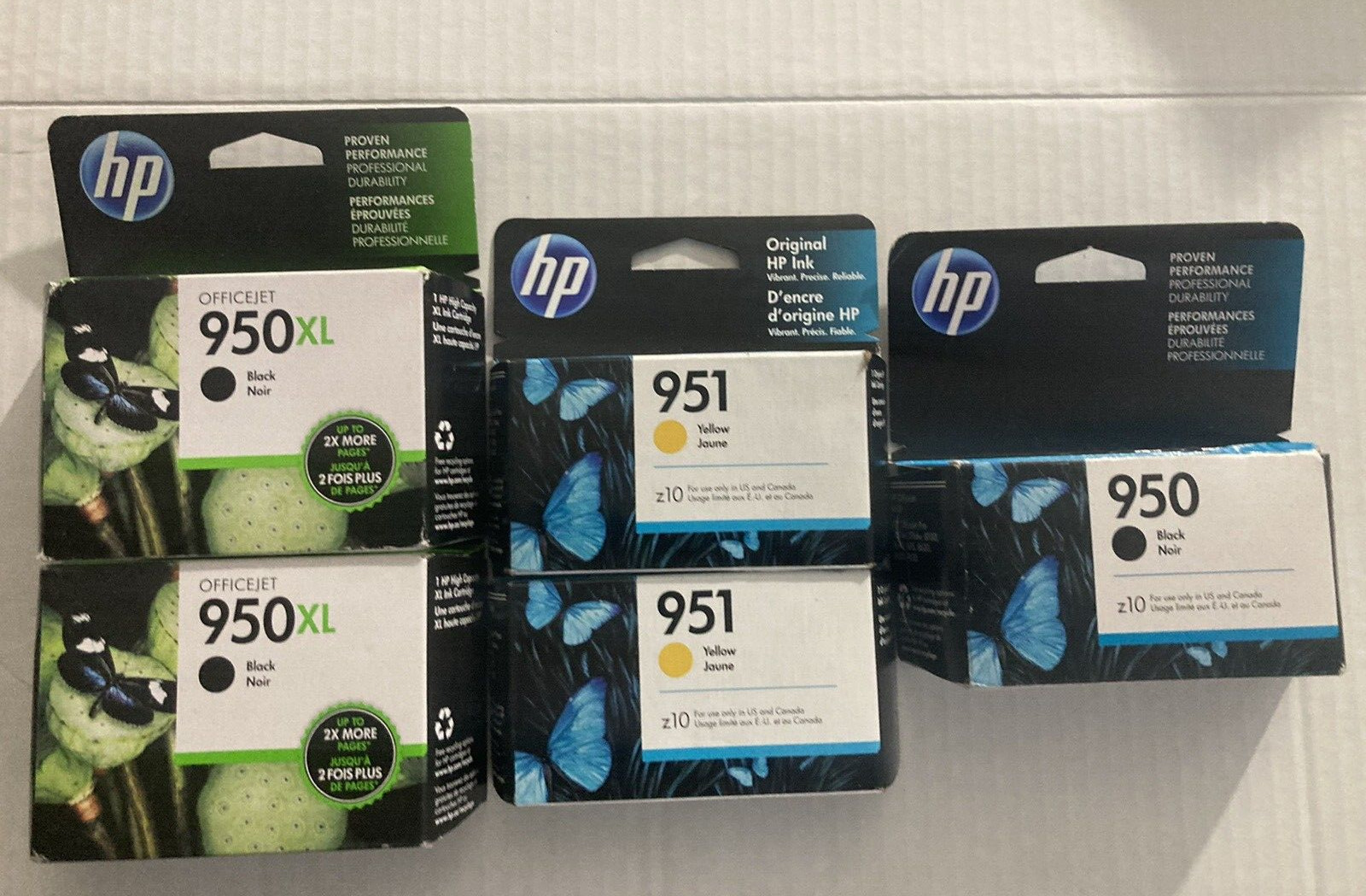 HP Geniune 950 XL , 950 , 951 Ink Cartridges Black Yellow Expired Lot 5 + Extras