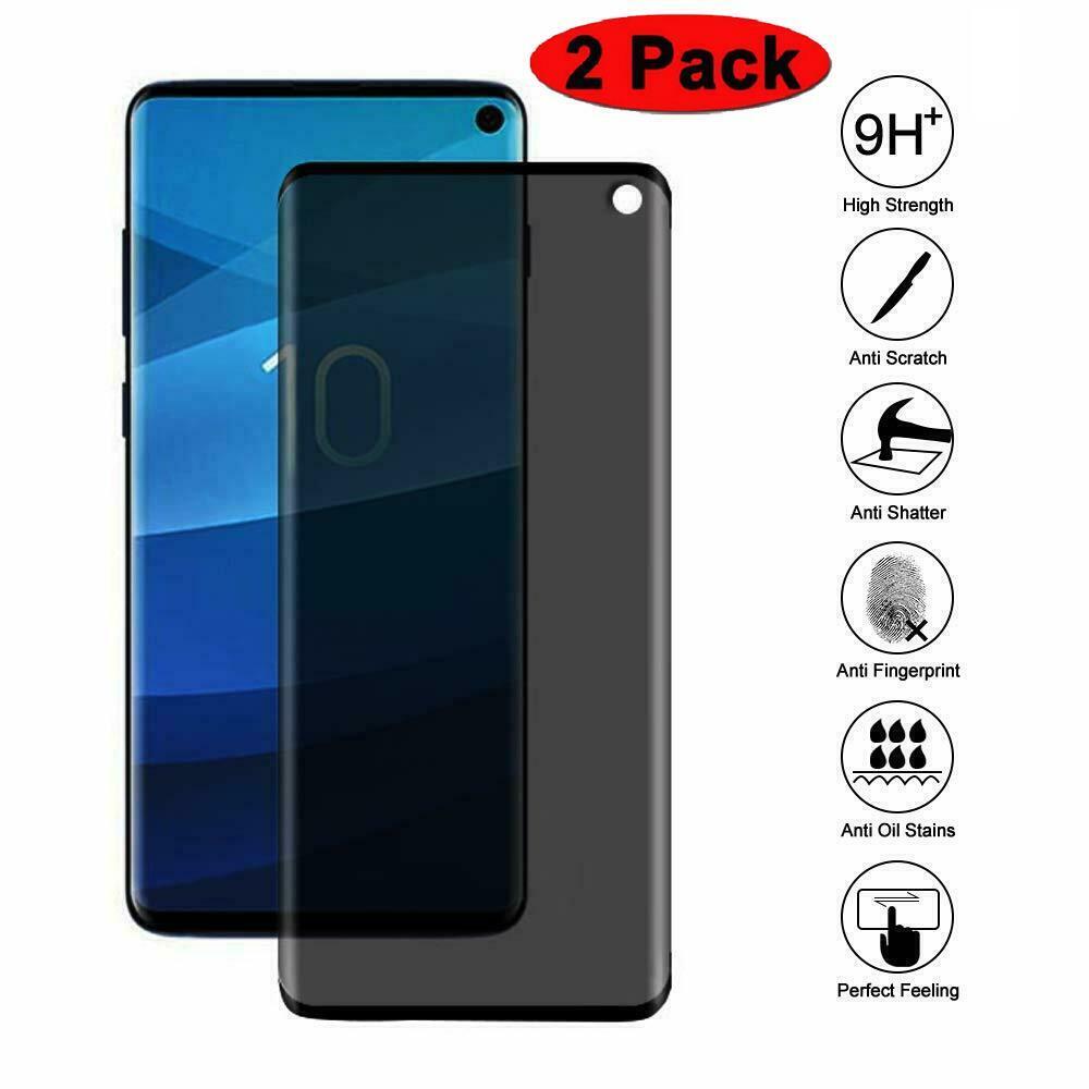 For Samsung Galaxy 2 PACK Anti-Spy 5D Privacy CURVED Protect Tempered Glass Film