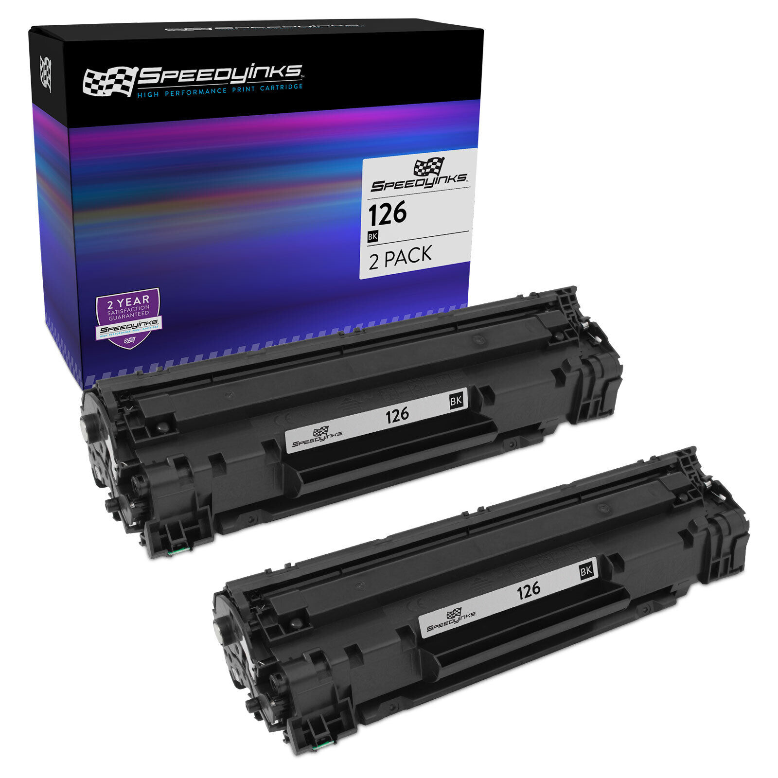 SPEEDYINKS Compatible Toner Cartridge for Canon 126 (Black, 2-Pack)