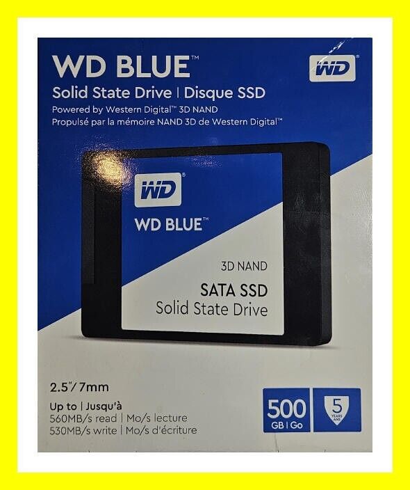 🔥New WD Blue 500GB 3D NAND SSD 2.5 SATA III Internal Solid State Drive FAST🚚