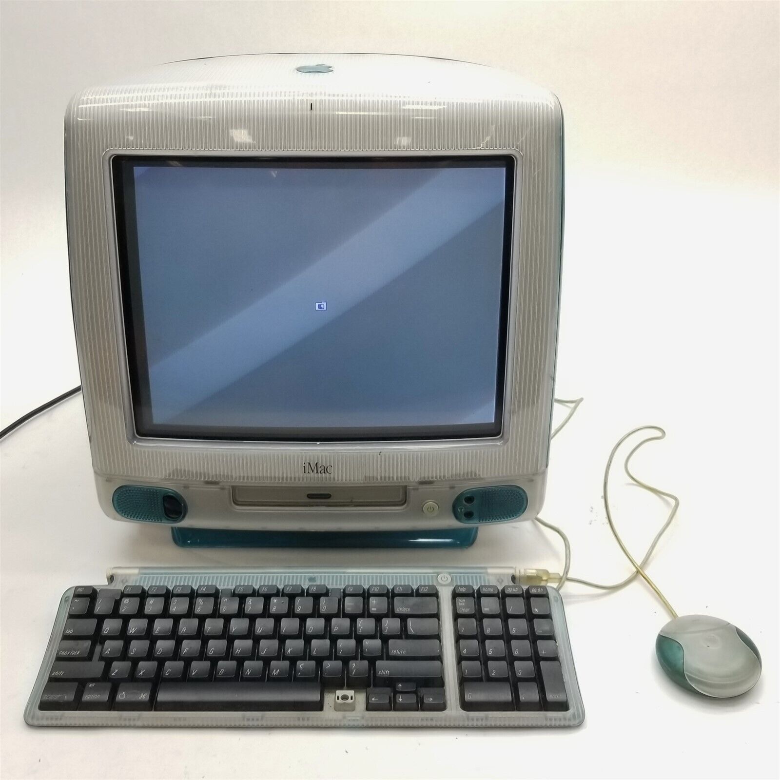 Apple iMac G3 M4984 1998 233MHz PowerPC Bondi Blue Vintage Computer w/KB & Mouse