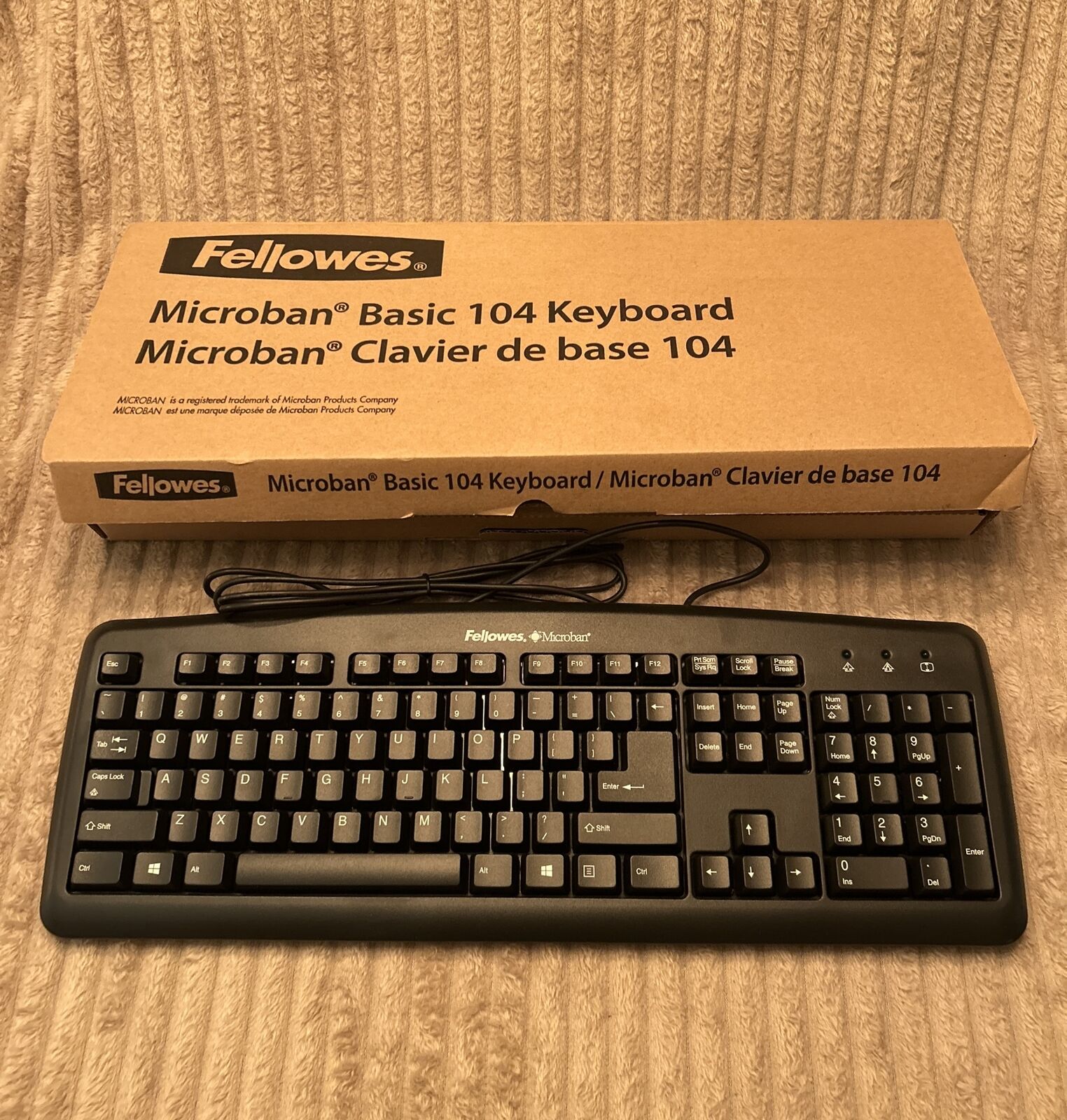 Fellowes Microban Black Basic USB Wired Keyboard