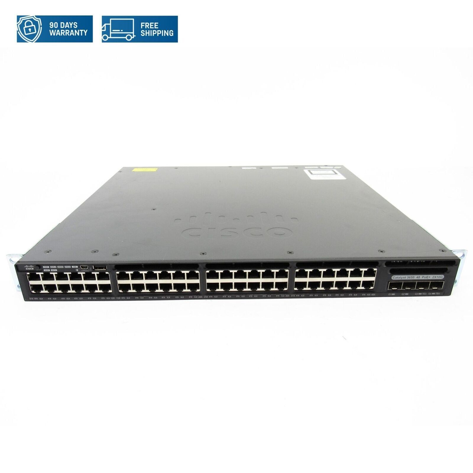 Cisco WS-C3650-48PD-L 48 Port PoE+ 2x 10G SFP+ 1U Base Switch 3650 2x 650WAC PSU