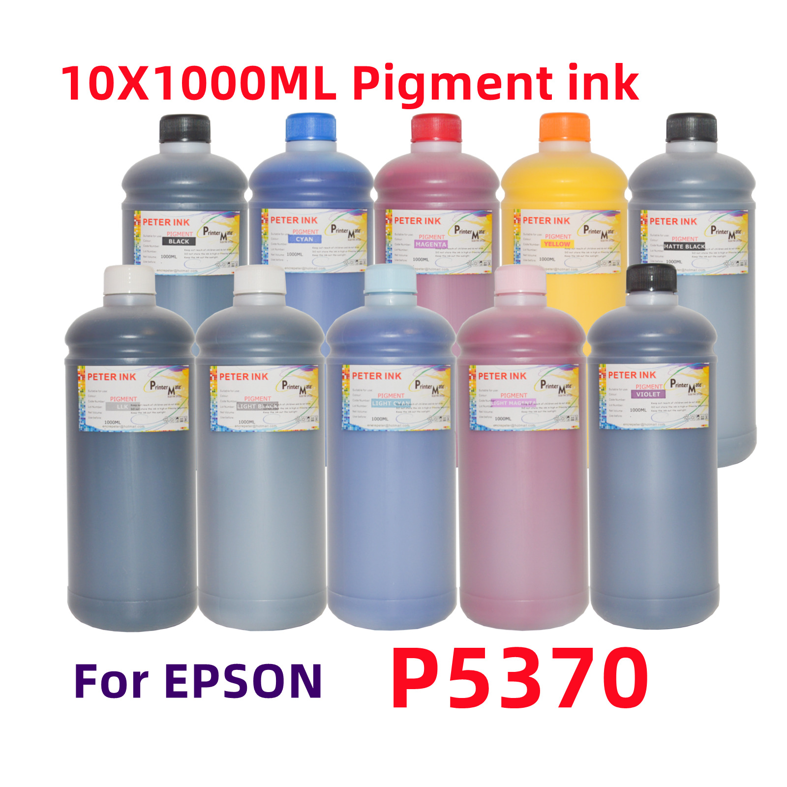 10X1Liter Premium Pigment refill ink for SureColor SC P5370 Printer *