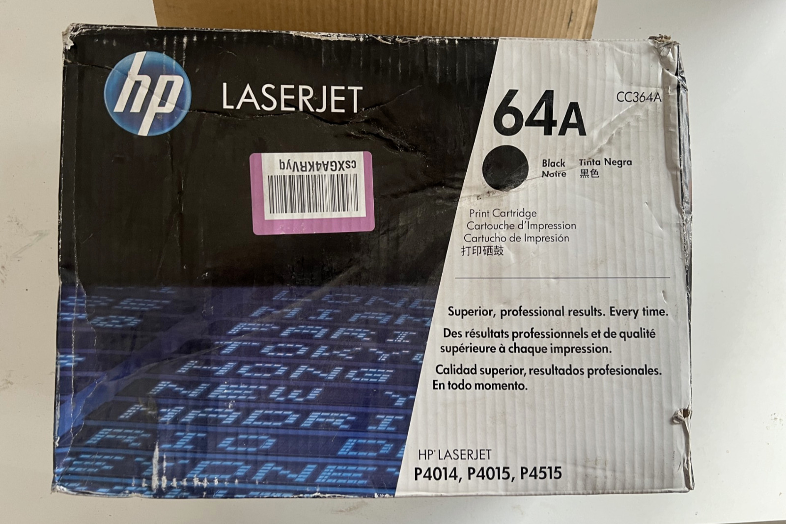 Genuine HP LaserJet 64A CC364A Black Toner Cartridge Sealed in OPEN Box